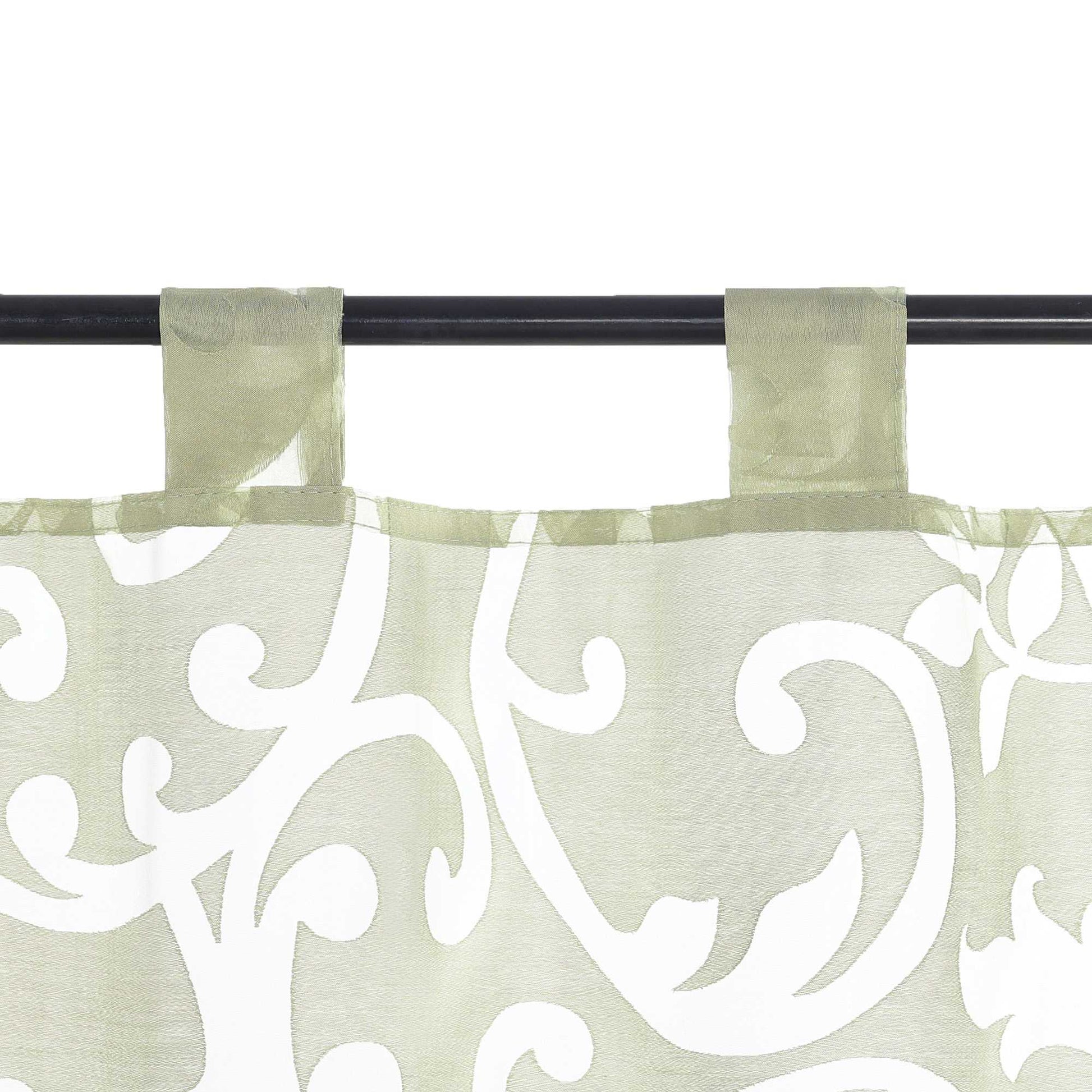Scheibengardine Voile Bistrogardinen mit Schlaufen Modern Kurzgardine Ausbrenner Küche Kurzgardine Transparent - Joyswahl