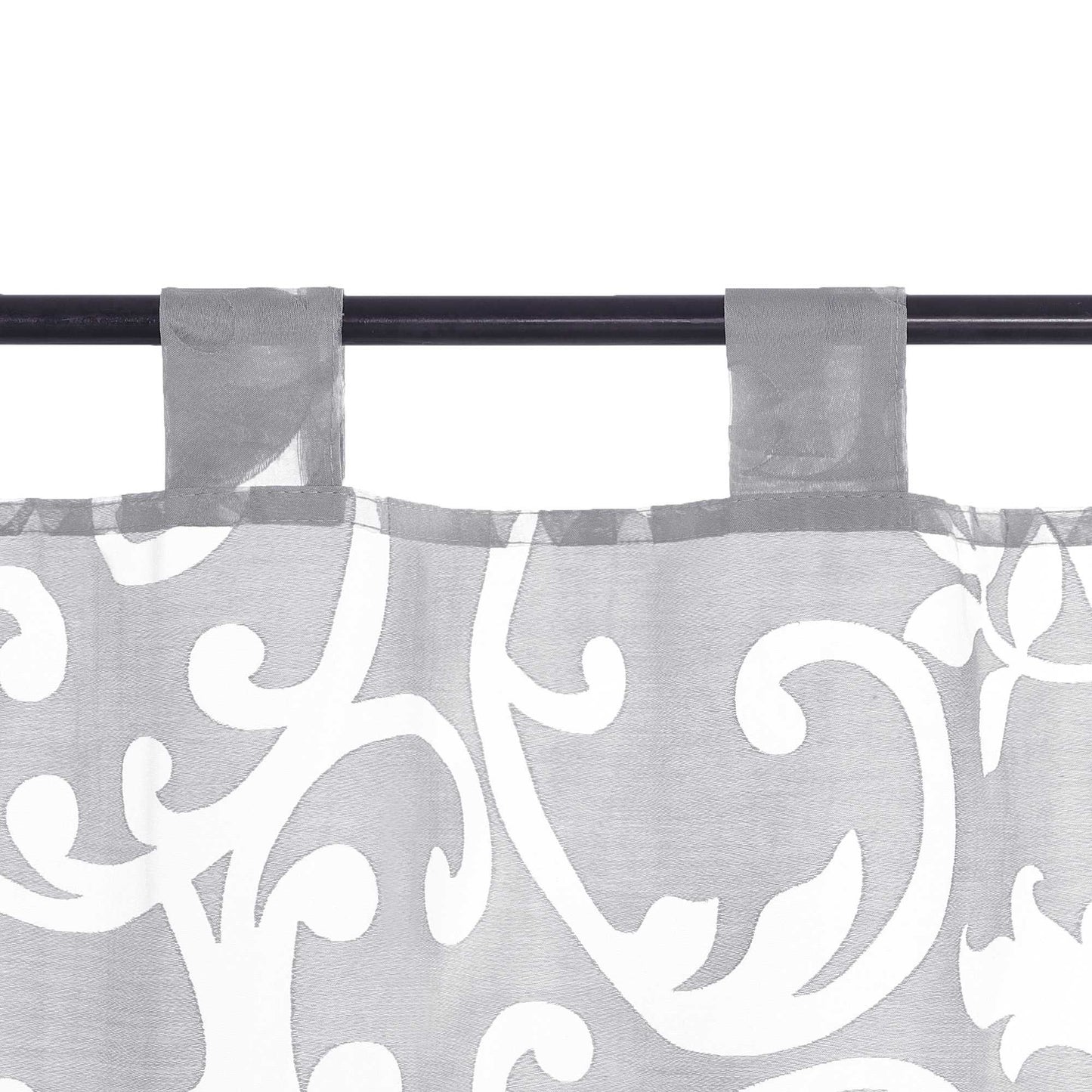 Scheibengardine Voile Bistrogardinen mit Schlaufen Modern Kurzgardine Ausbrenner Küche Kurzgardine Transparent - Joyswahl