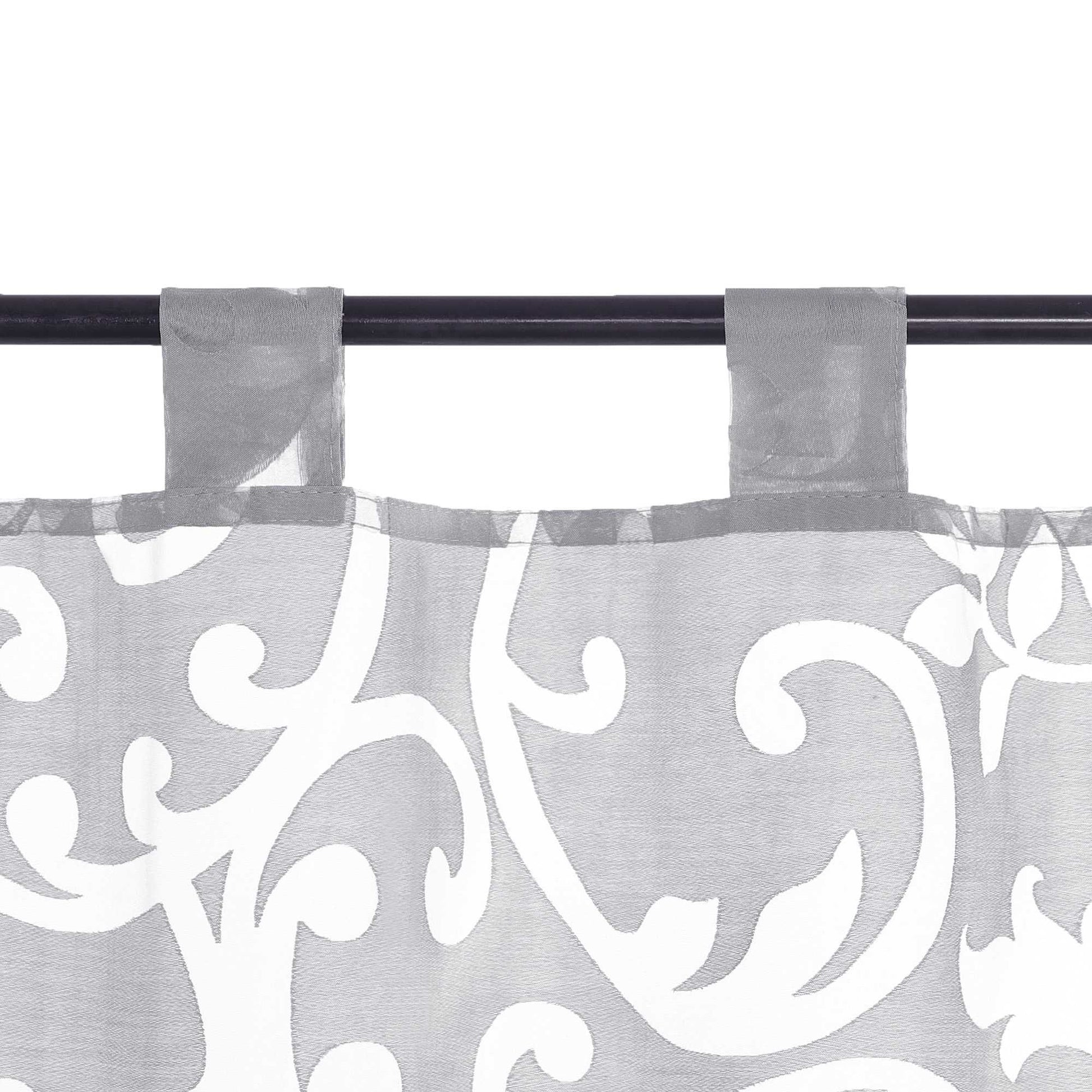 Scheibengardine Voile Bistrogardinen mit Schlaufen Modern Kurzgardine Ausbrenner Küche Kurzgardine Transparent - Joyswahl