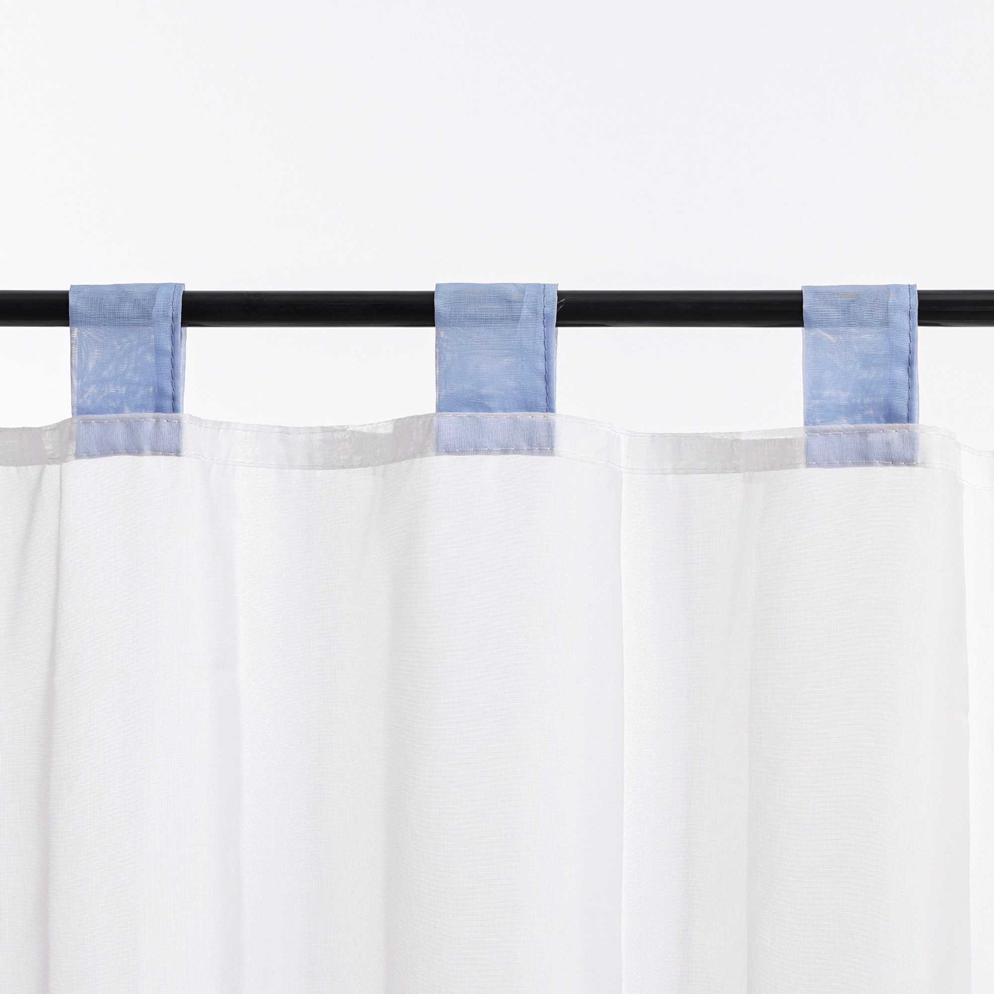 Scheibengardinen Bistrogardine Schlaufen Küche Gardinen Landhausstil Transparent Kurzstores mit kleiner Gänseblümchen-Stickerei - Joyswahl