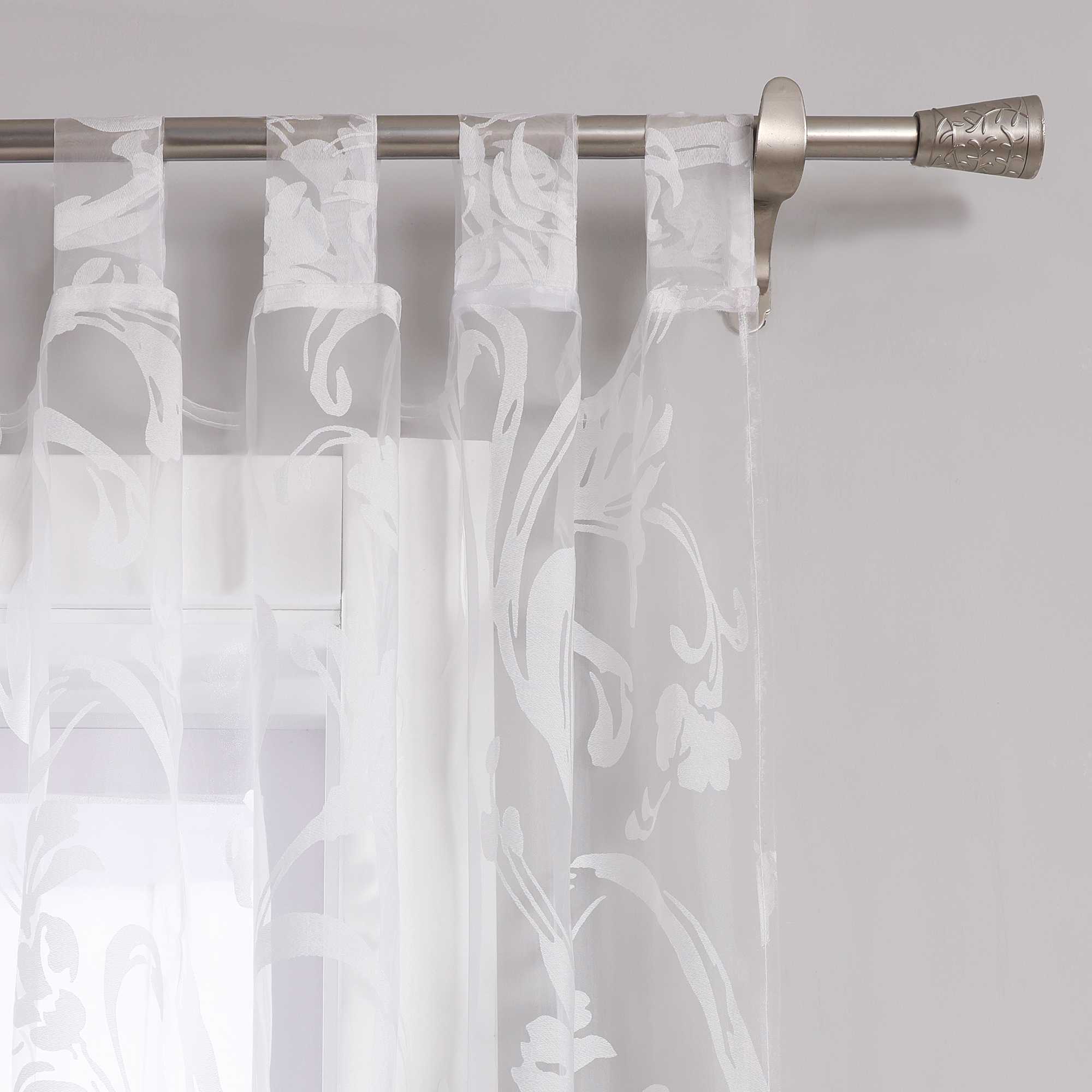 Gardine mit Blumenmuster halbtransparent 1 stück