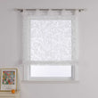 Transparente Schlaufengardine mit Blumenmuster Café Fenstergardine Raffrollos 1 Stück - Joyswahl