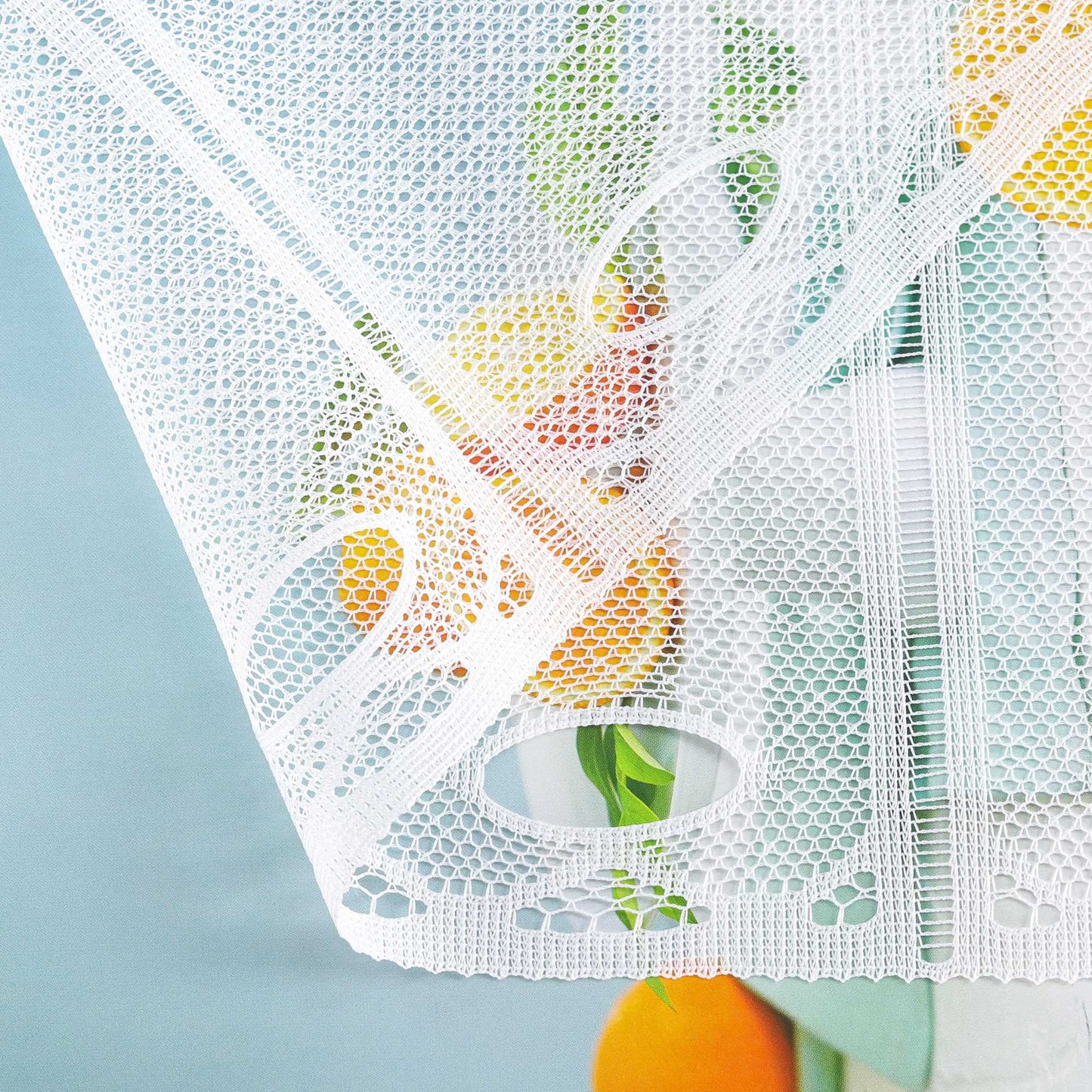 Transparent Scheibengardine mit Tulpen-Muster - Joyswahl