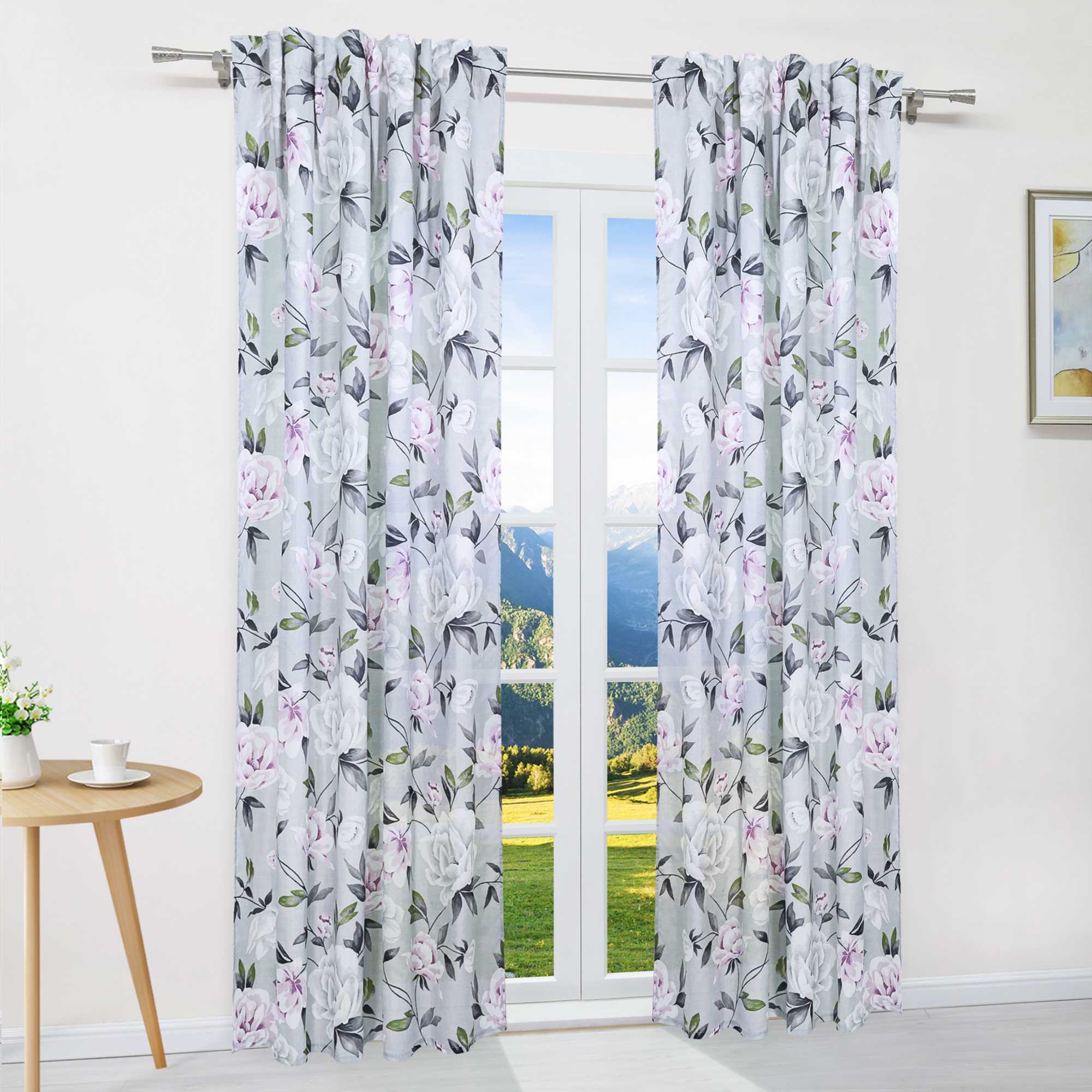 Verdunkelungsvorhang Ösenschal mit Blumenmuster Thermovorhang 1 Stück