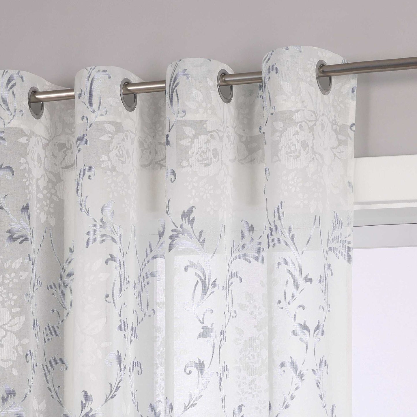Elegante Transparente Gardinen mit Rankenmuster Ösenschal 1 stück - Joyswahl