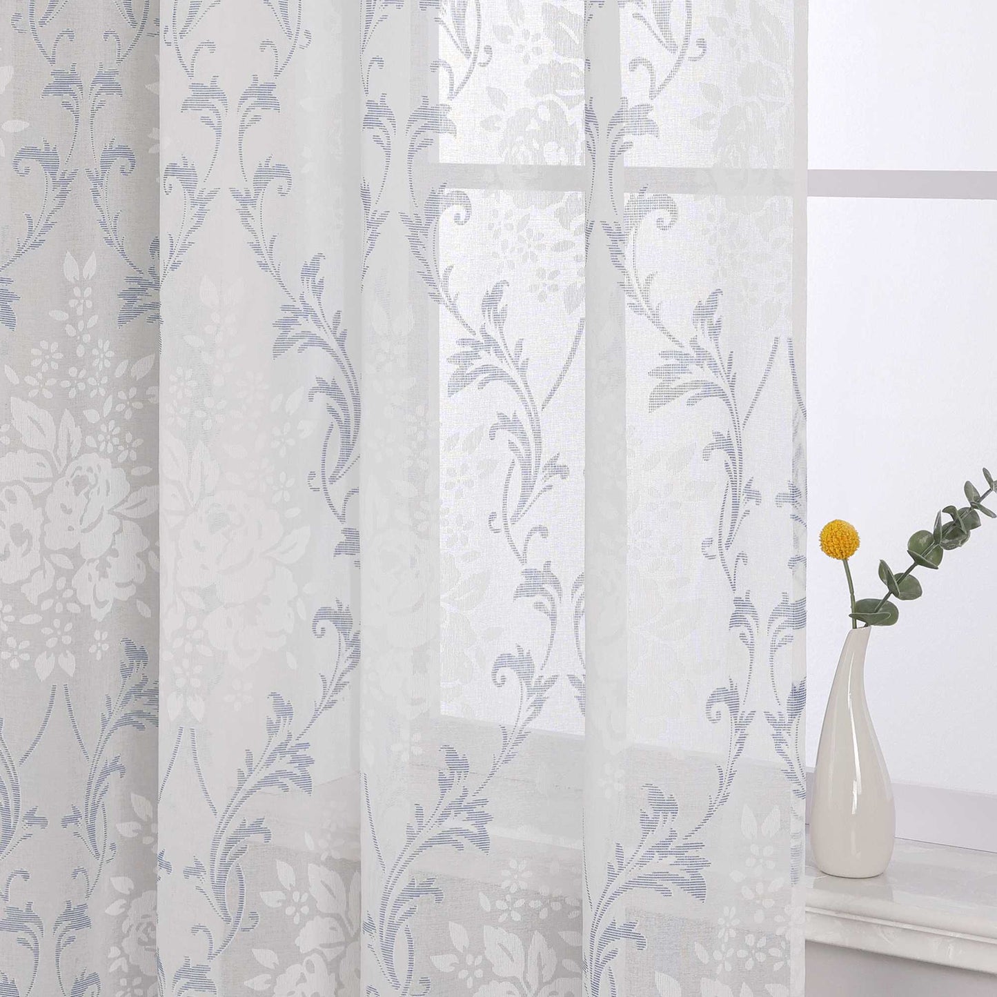 Vorhang mit Kräuselband Voile Gardine Ausbrenner Fensterschal Transparent Schlafzimmer Wohnzimmer 1 Stück - Joyswahl