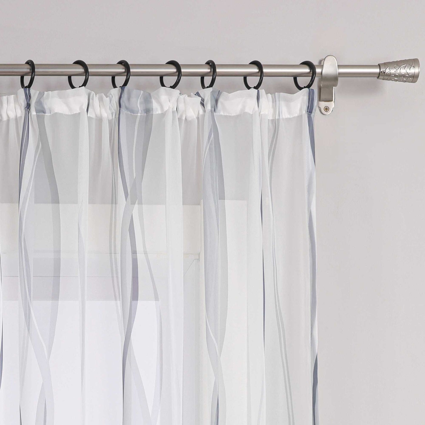 Vorhang Kräuselband aus Polyester mit bunten Wellenmustern tranparent 1 stück - Joyswahl