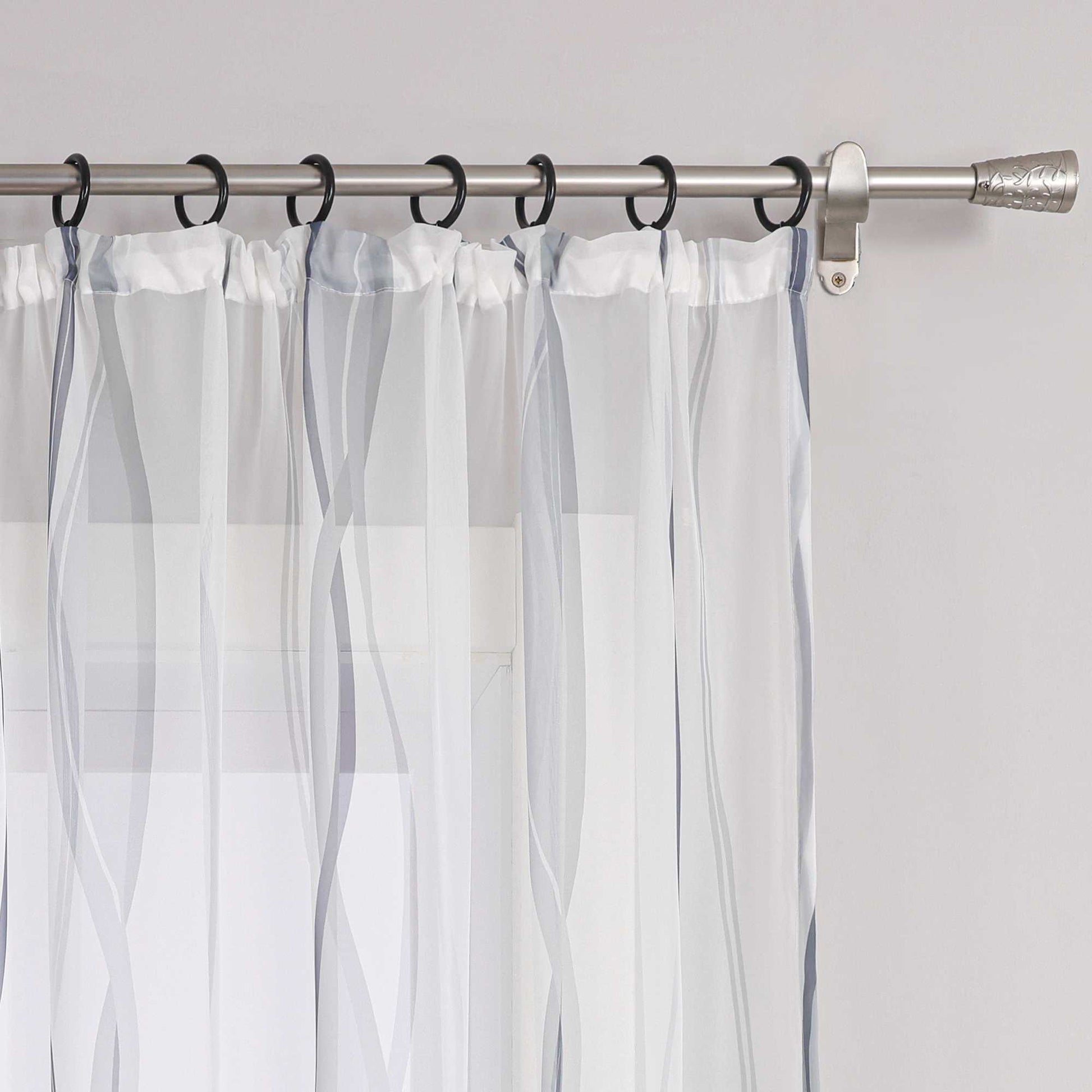 Vorhang Kräuselband aus Polyester mit bunten Wellenmustern tranparent 1 stück - Joyswahl