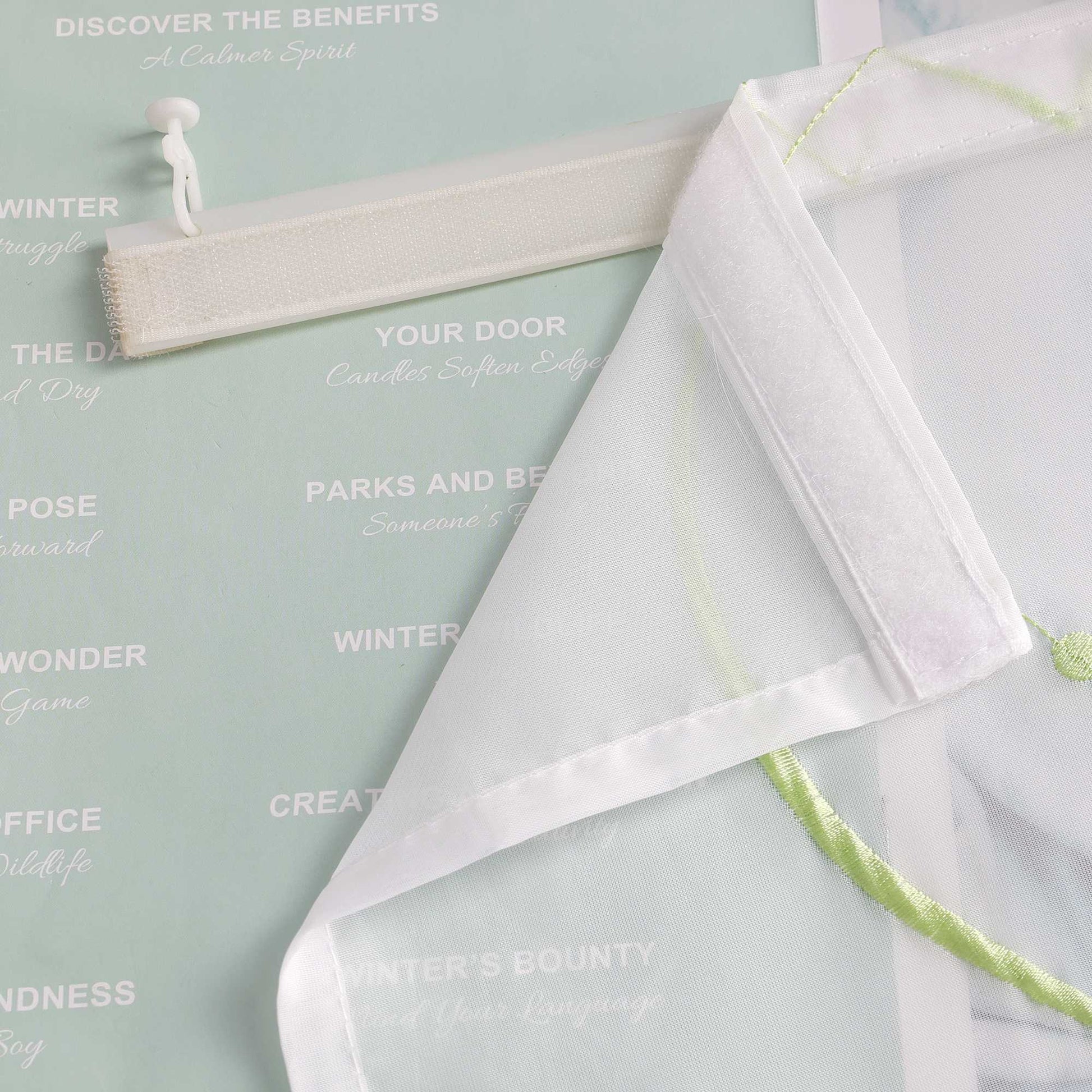 Schiebegardine Klettbandschal aus Polyester mit Wellenmuster transparent durch Klettband 2 stücke - Joyswahl