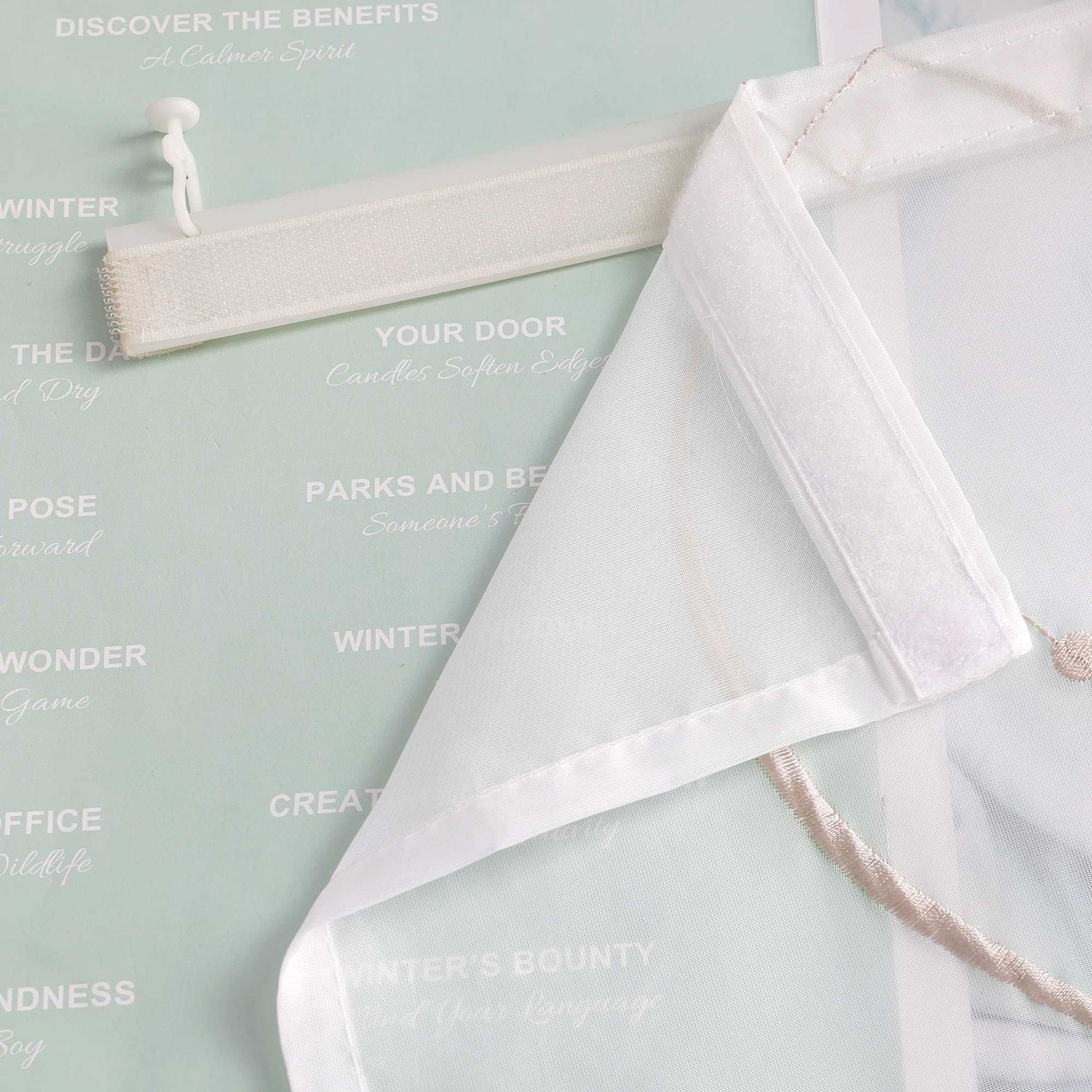 Schiebegardine Klettbandschal aus Polyester mit Wellenmuster transparent durch Klettband 2 stücke - Joyswahl