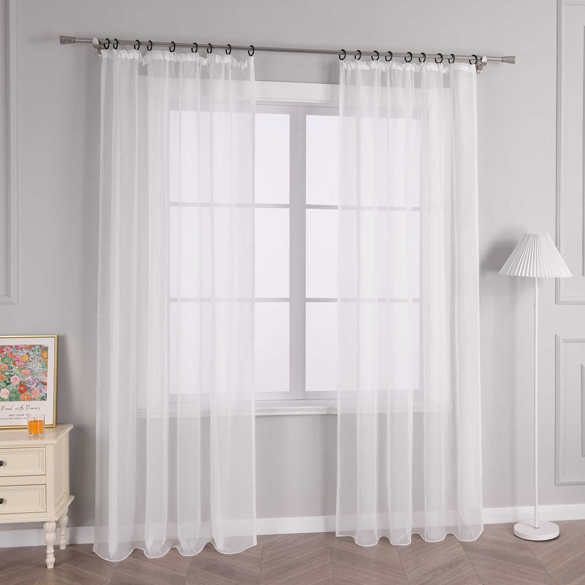 Vorhang aus Polyester unifarbe transparent leichte Schutzfunktion Klassische Vorhänge 1 stück - Joyswahl