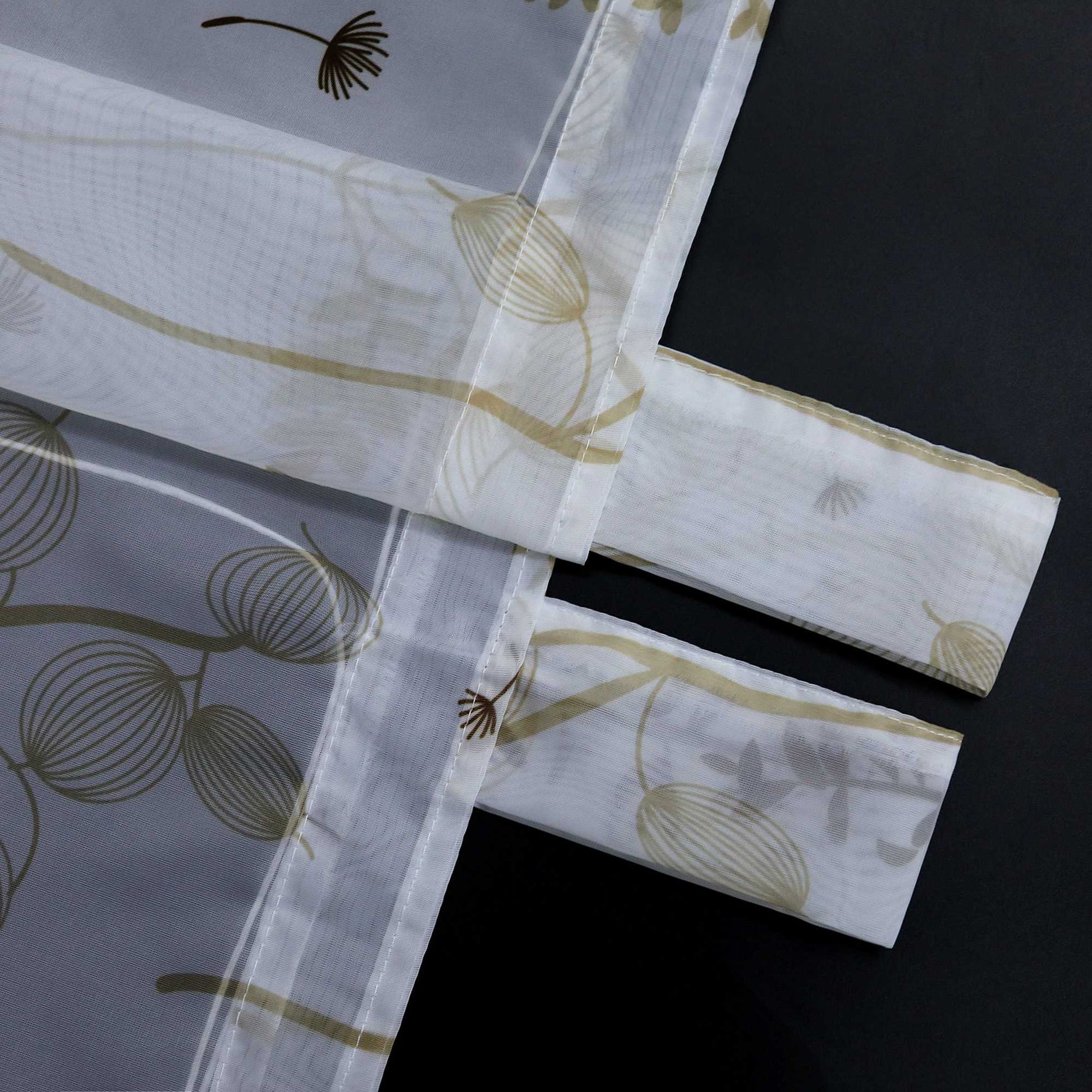 Raffrollo mit Schlaufen Voile Raffgardine Modern Küche Gardinen mit Laternenblume Muster Wohnzimmer Halbtransparent - Joyswahl