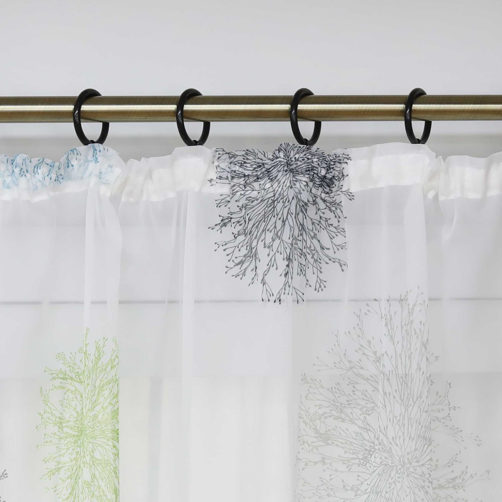 Voile-Vorhang Kräuselbandschal Transparente mit Blumenmuster leichte Schutzfunktion 1 Stück - Joyswahl