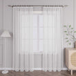 Vorhang mit Kräuselband Voile Gardine mit Kreismuster Bestickt Fensterschal Transparent 1 Stück - Joyswahl