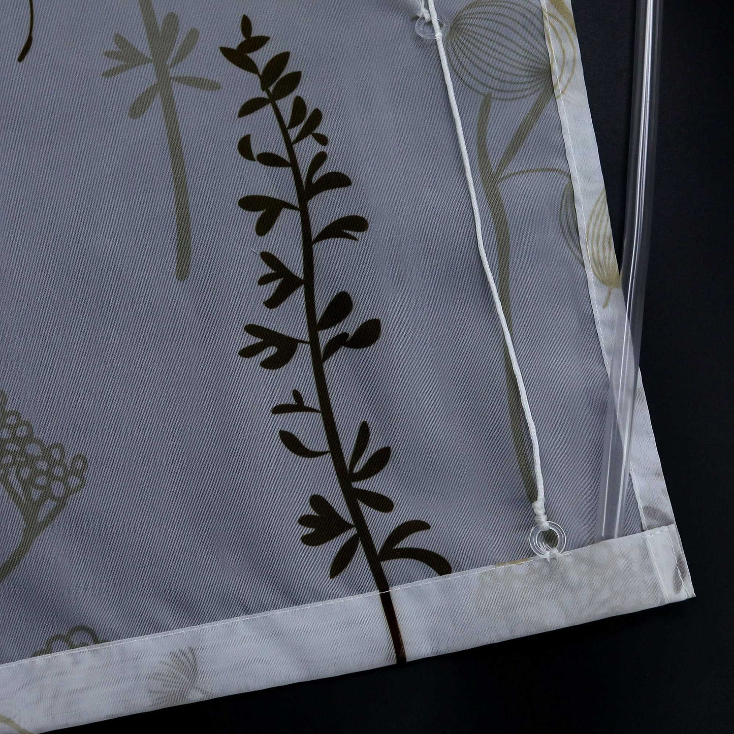 Raffrollo mit Schlaufen Voile Raffgardine Modern Küche Gardinen mit Laternenblume Muster Wohnzimmer Halbtransparent - Joyswahl