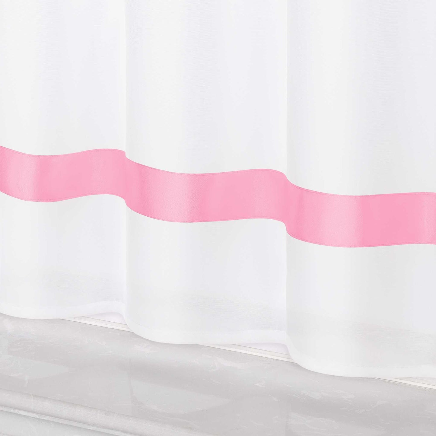 Scheibengardine schlaufengardine aus Polyester mit Satinband transparent 1 Stück - Joyswahl