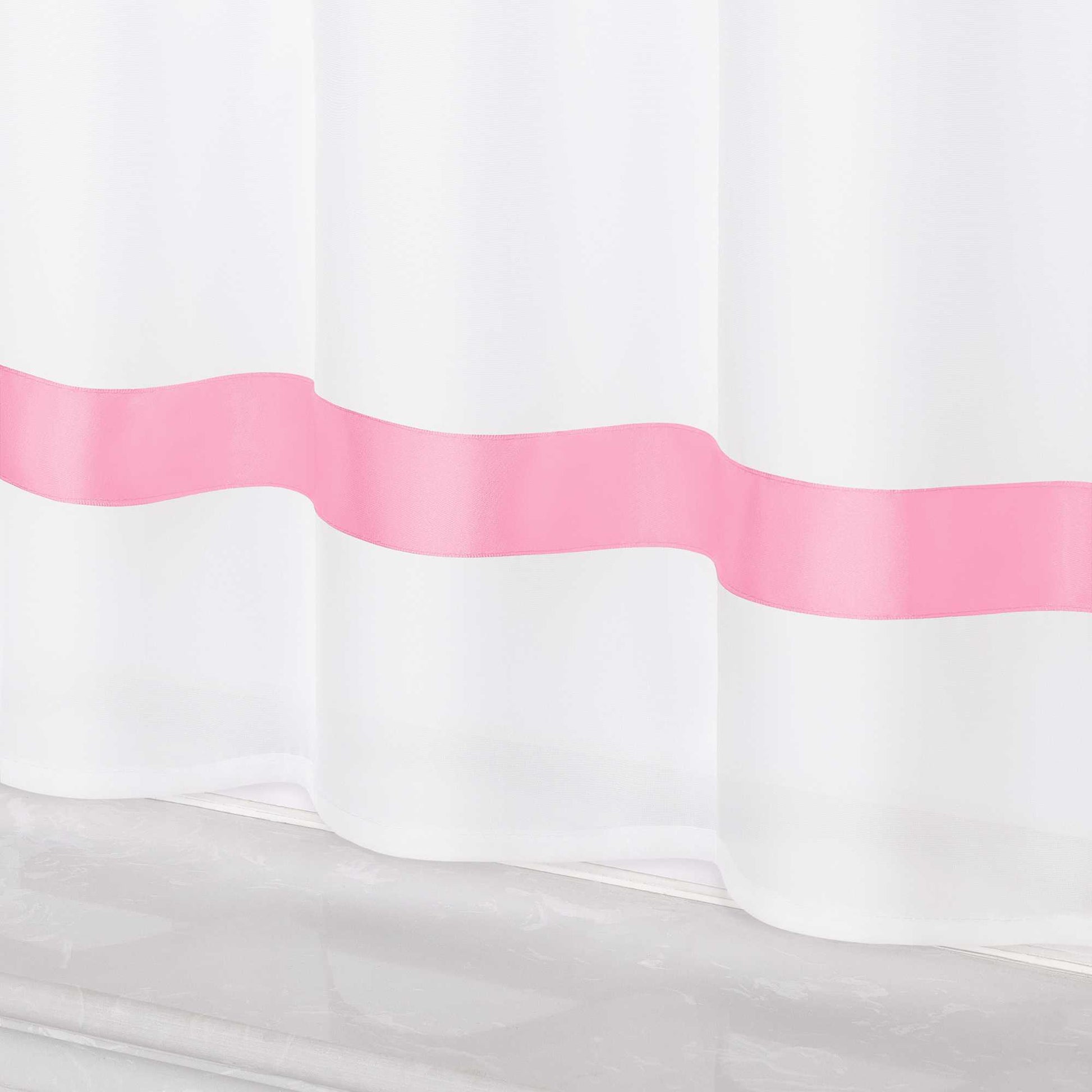 Scheibengardine schlaufengardine aus Polyester mit Satinband transparent 1 Stück - Joyswahl