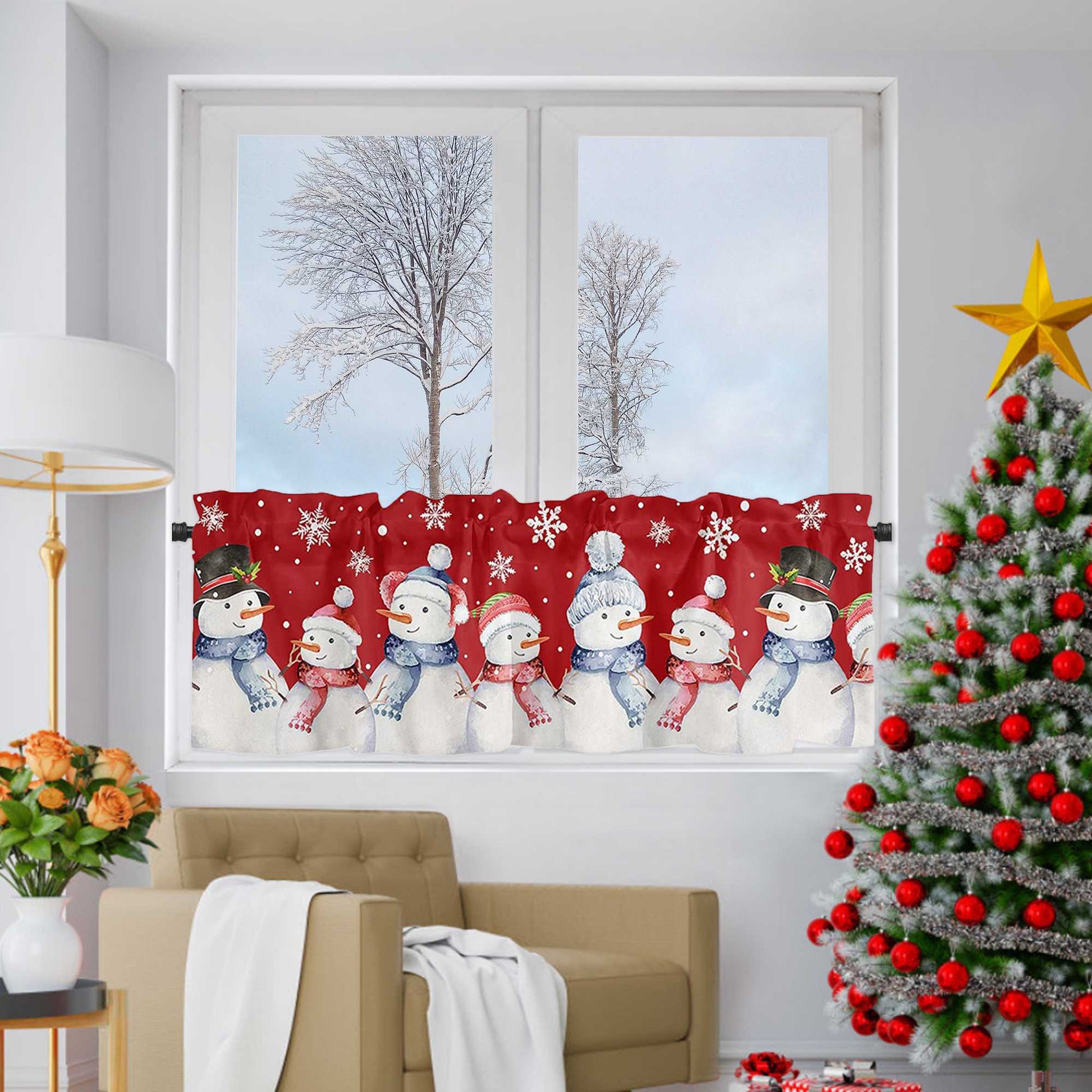 Festliche Weihnachts-Scheibengardinen Volant 1 stück - Joyswahl