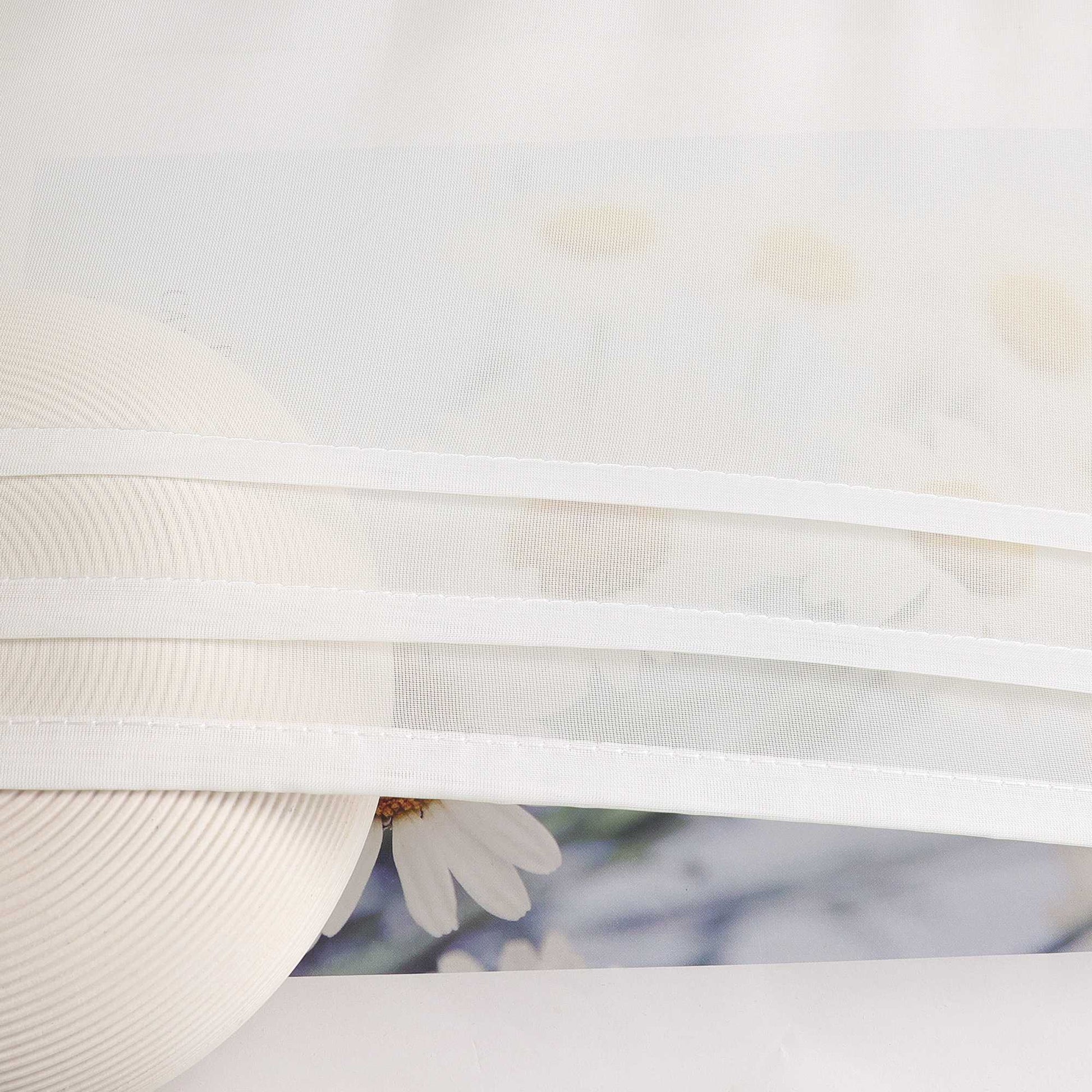 Rollos Schlaufengardine Unifarbe transparent Voile mit Dekofalten 1 Stück - Joyswahl