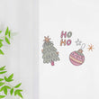 Scheibengardine Weihnachten 1 Stück mit Tannenbaum und Weihnachtskugel Stickerei - Joyswahl