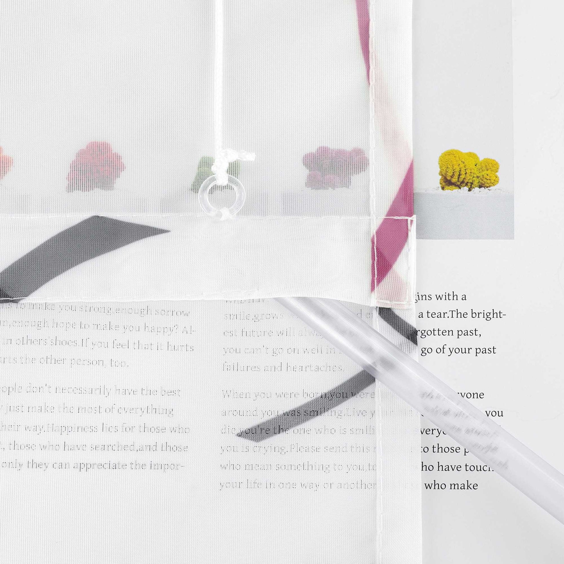 Romischer Roman Vorhang halbtransparent mit bedrucktem Klammer-Design - Joyswahl