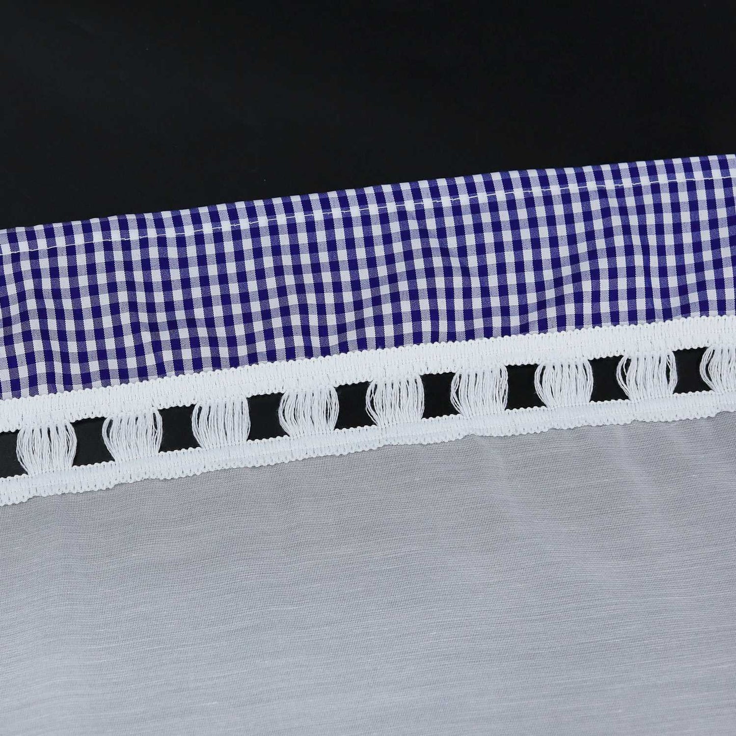 Scheibengardine Bistrogardinen mit Vintage-Karomuster Landhausstil Kurz Küche Gardinen durch Stangendurchzug Stores Weiß 1 Stück - Joyswahl