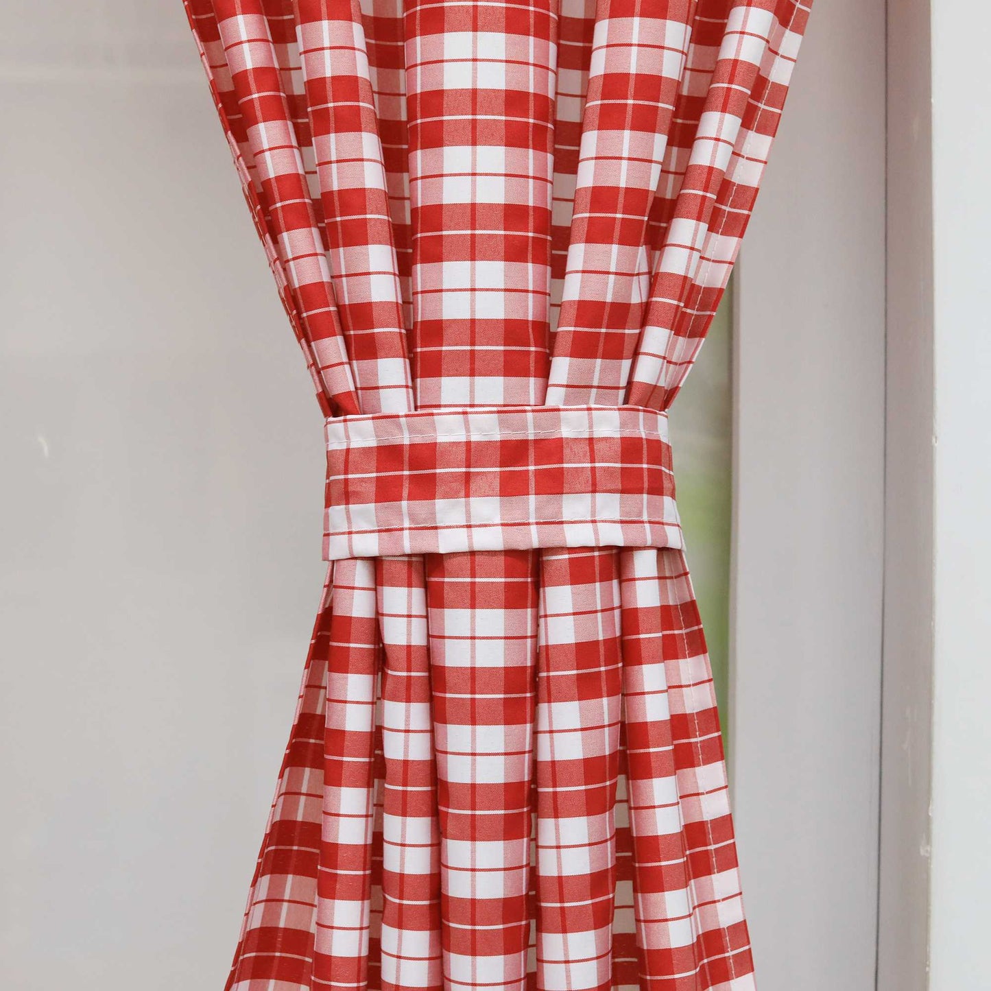 Modern Scheibengardinen im Landhausstil & Vintage mit karomuster 2er Set - Joyswahl