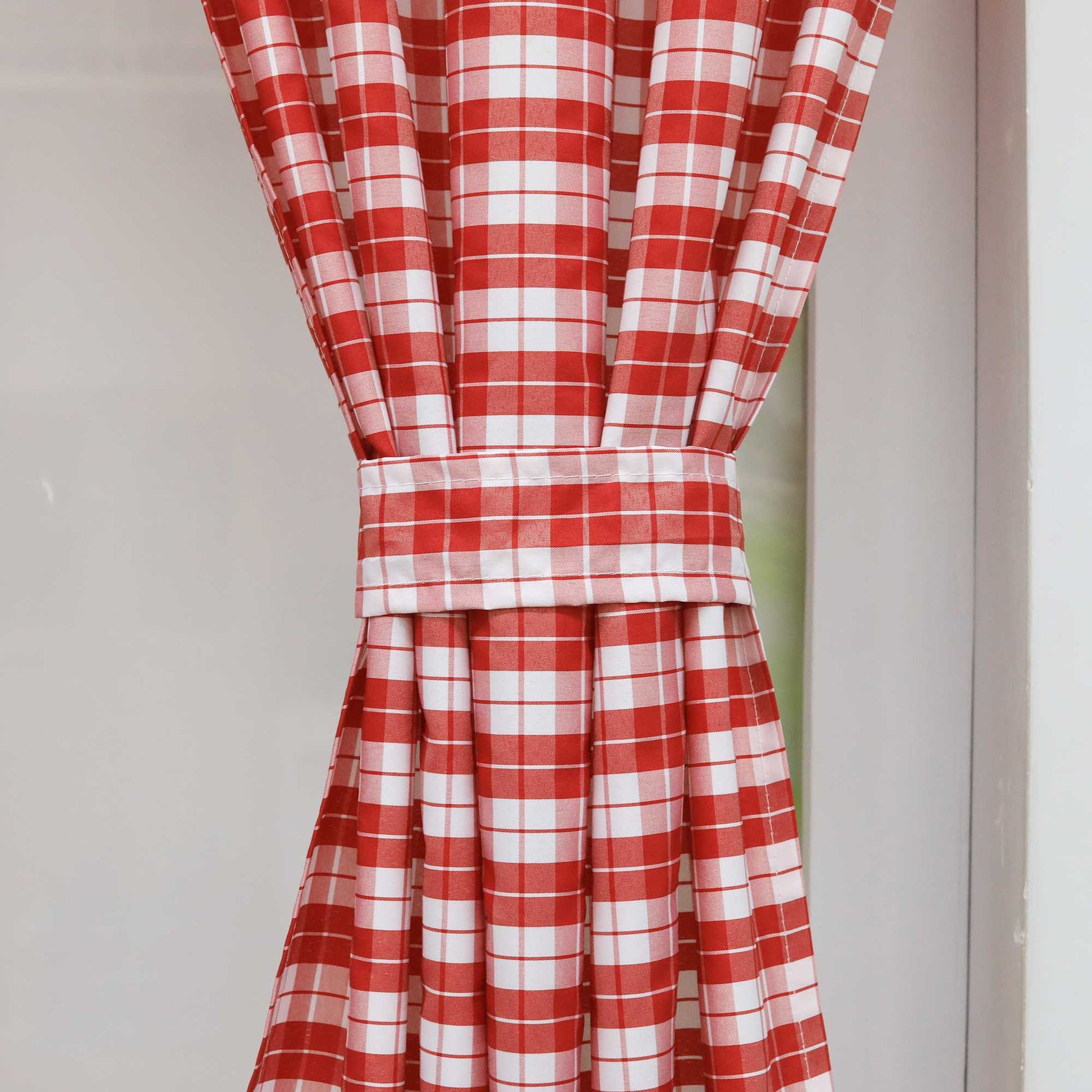 Modern Scheibengardinen im Landhausstil & Vintage mit karomuster 2er Set - Joyswahl