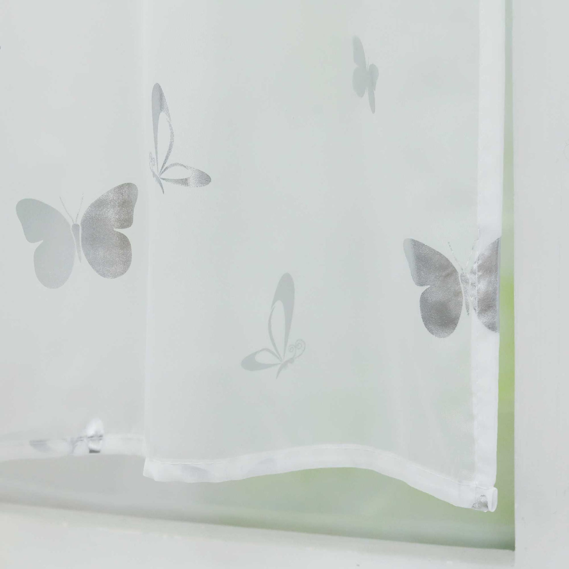 Scheibengardine mit Schmetterling Glanzdruck Transparent Küche Gardinen - Joyswahl