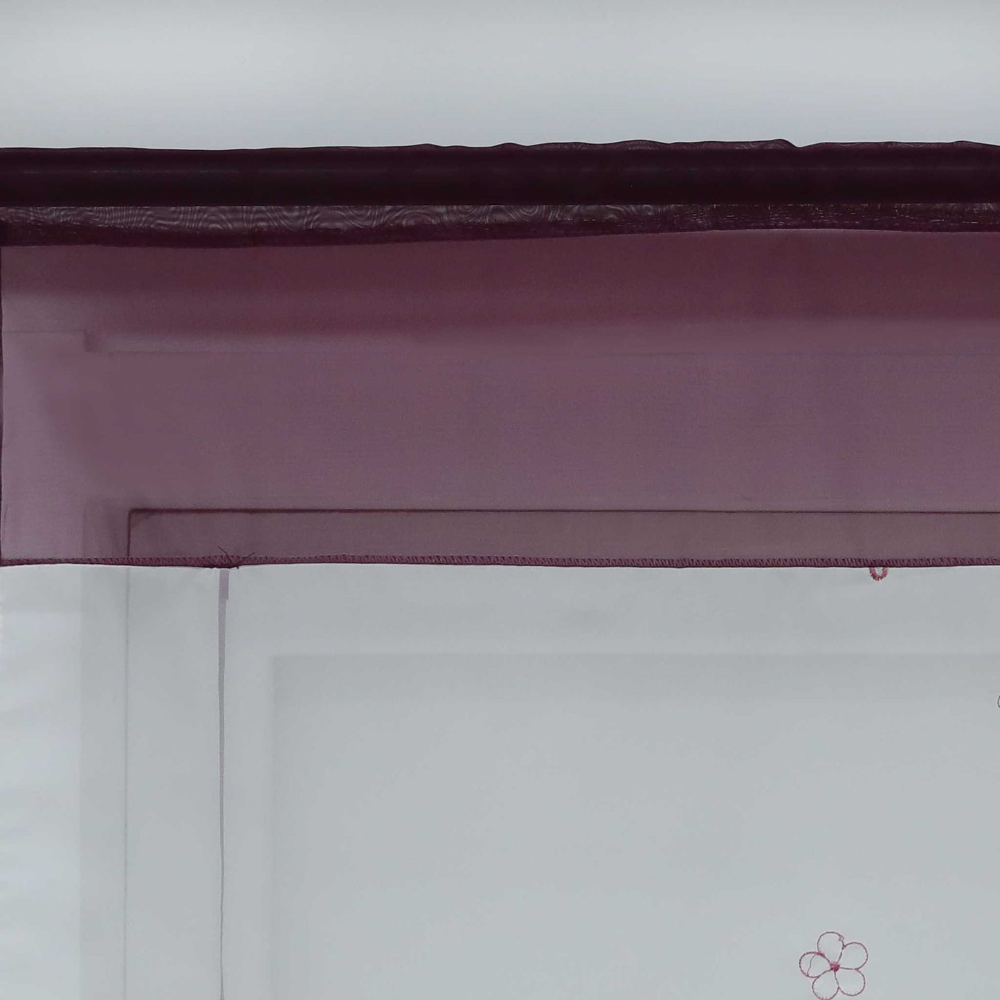 Raffrollo durch Tunnelzug Voile Küchengardinen modern Raffgardinen mit Stickerei Transparent 1 Stück - Joyswahl