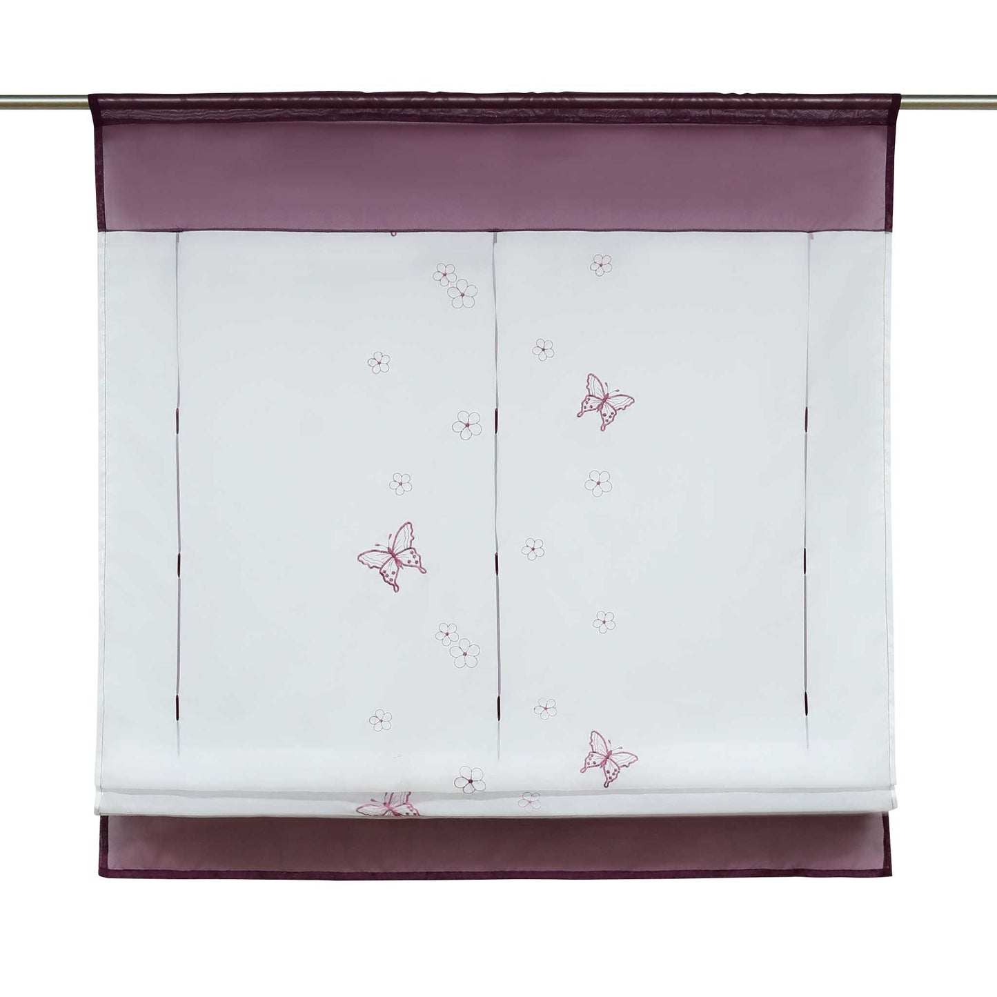 Raffrollo durch Tunnelzug Voile Küchengardinen modern Raffgardinen mit Stickerei Transparent 1 Stück - Joyswahl