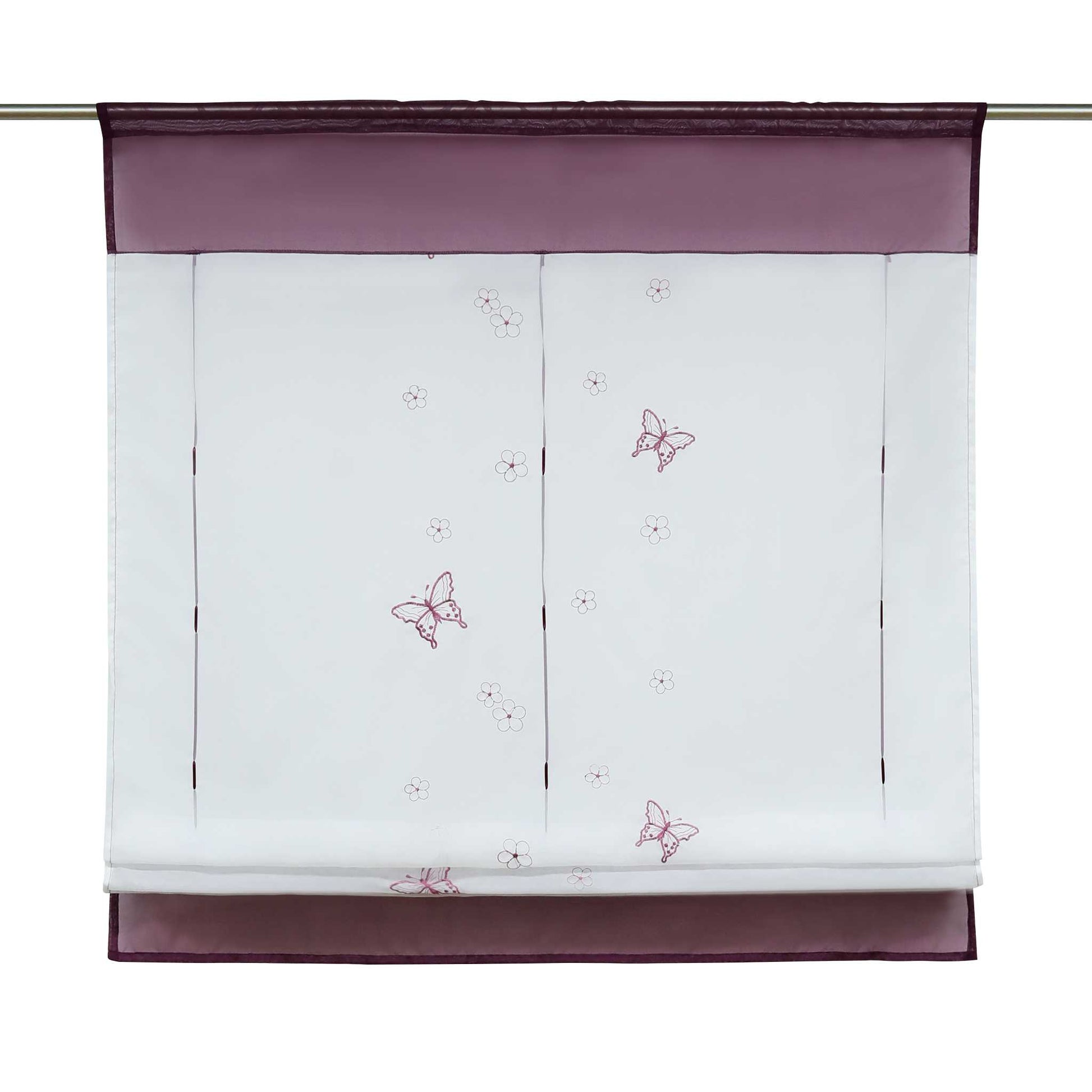 Raffrollo durch Tunnelzug Voile Küchengardinen modern Raffgardinen mit Stickerei Transparent 1 Stück - Joyswahl