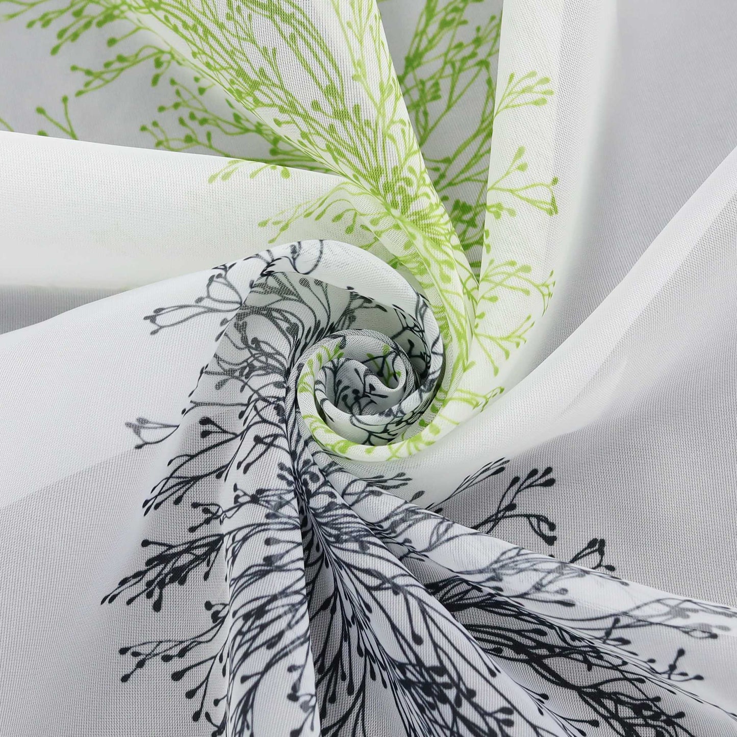 Voile-Vorhang Kräuselbandschal Transparente mit Blumenmuster leichte Schutzfunktion 1 Stück - Joyswahl