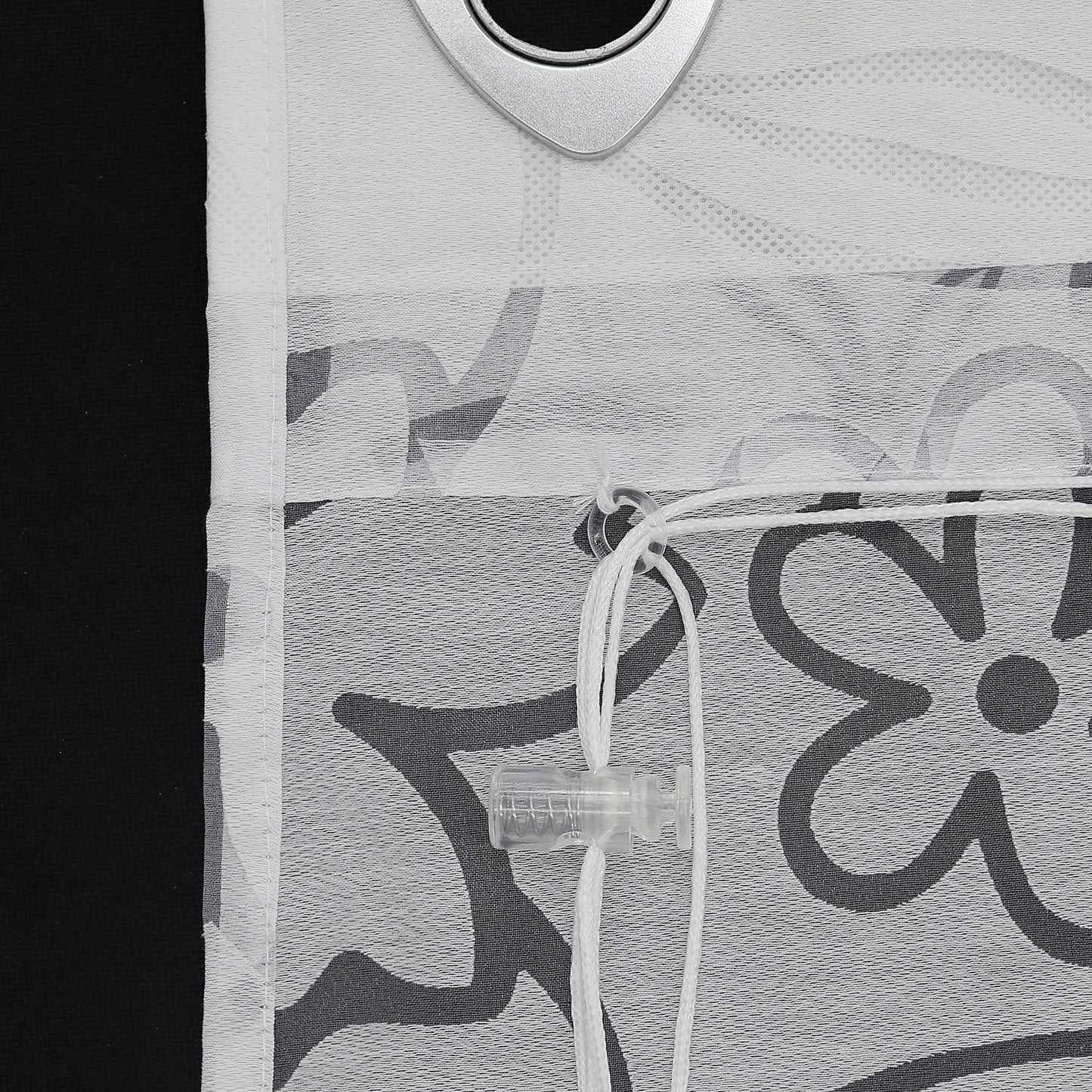 Rollos mit U-Haken transparent Burn-out-Techni Blumenmuster 1 Stück - Joyswahl