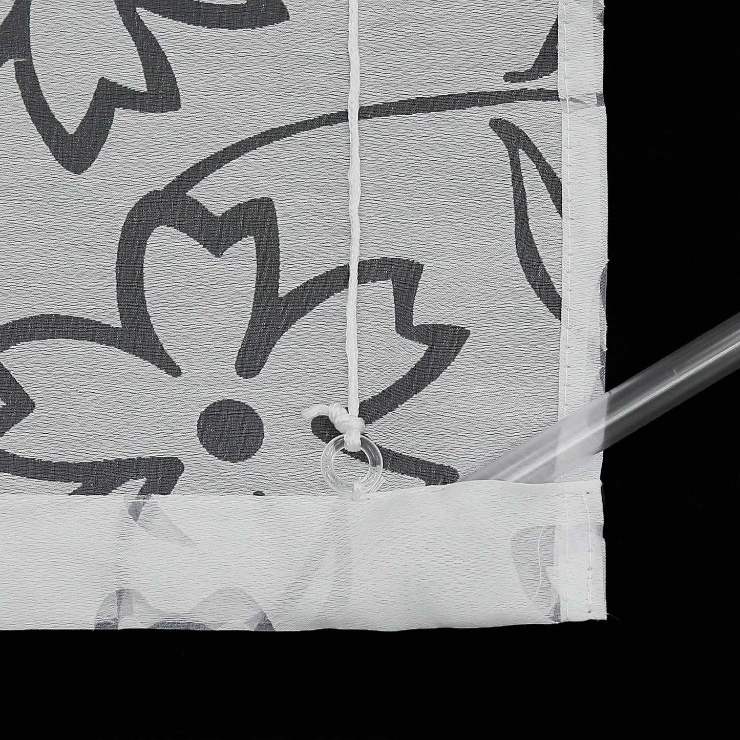 Rollos mit U-Haken transparent Burn-out-Techni Blumenmuster 1 Stück - Joyswahl