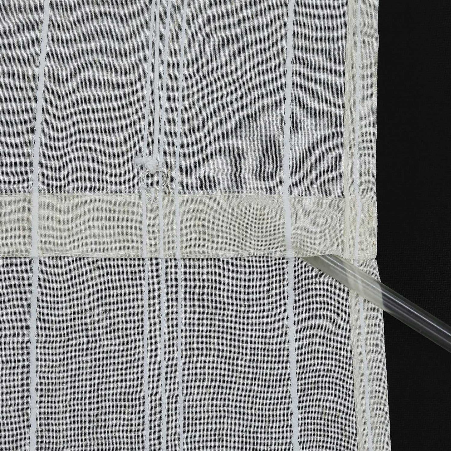Rollos mit U-Haken gestreifte Muster Unifarbe halbtransparent modern Design 1 stück - Joyswahl
