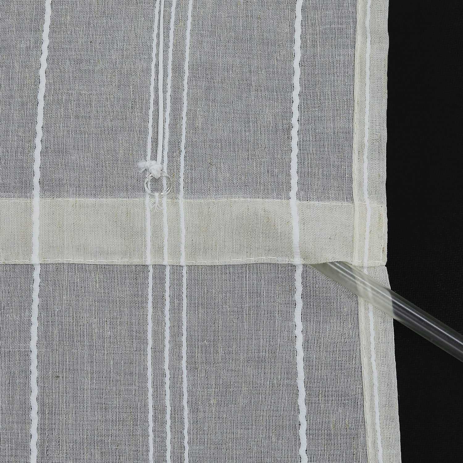Rollos mit U-Haken gestreifte Muster Unifarbe halbtransparent modern Design 1 stück - Joyswahl