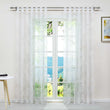 Voile Gardine in Ausbrenner mit Blätter Muster transparenter Vorhang Unifarbiges Schals Wohnzimmer Fensterschal 1 Stück - Joyswahl