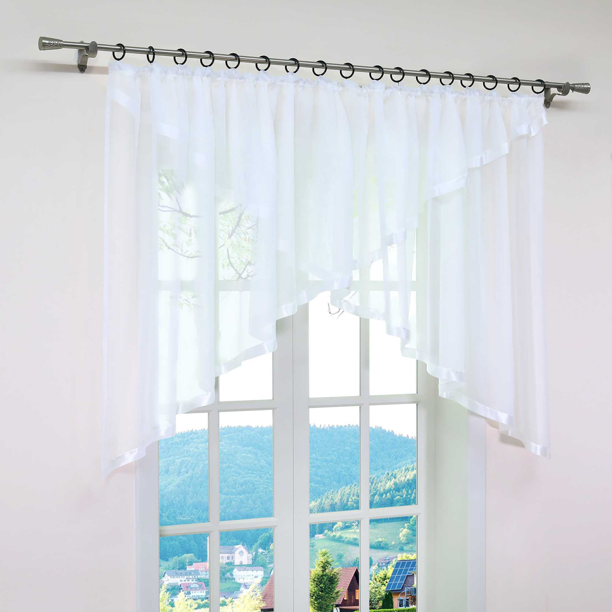 Scheibengardine mit Kräuselband / Fensterdeko Kreuzdesign 1 stück