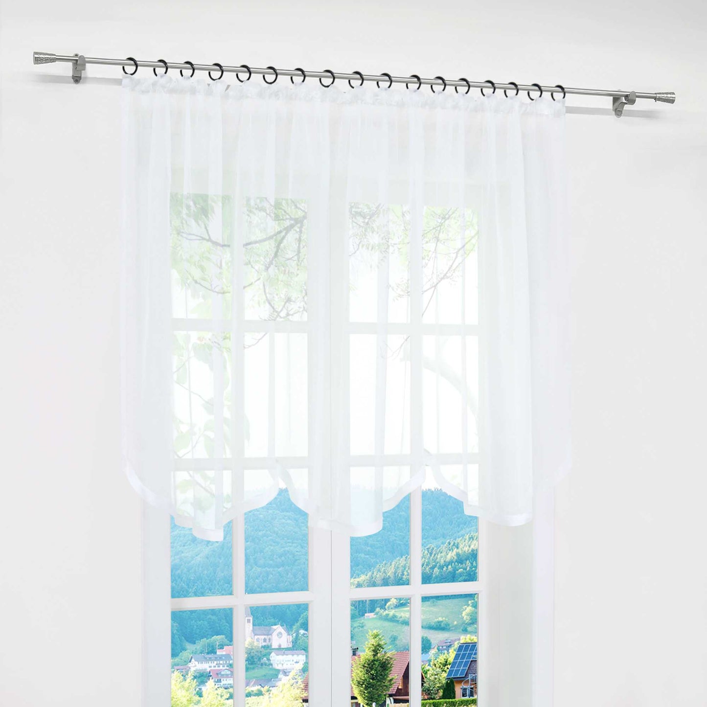 Multifunktionsgardine aus Polyester transparent Fensterdekoration 1 stück - Joyswahl
