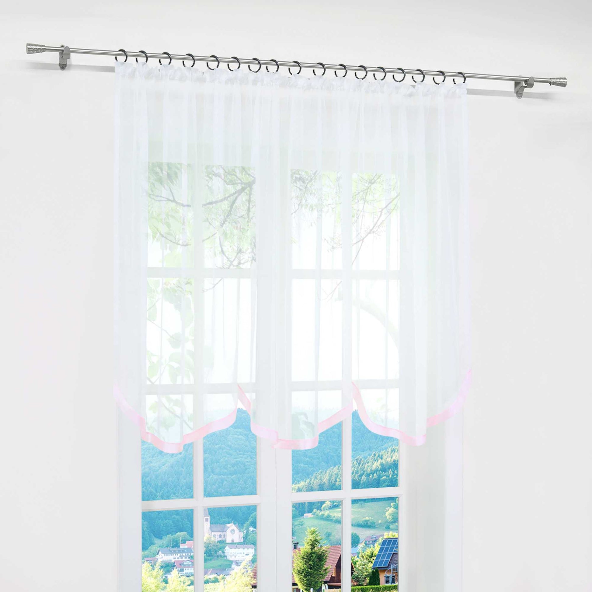 Multifunktionsgardine aus Polyester transparent Fensterdekoration 1 stück - Joyswahl