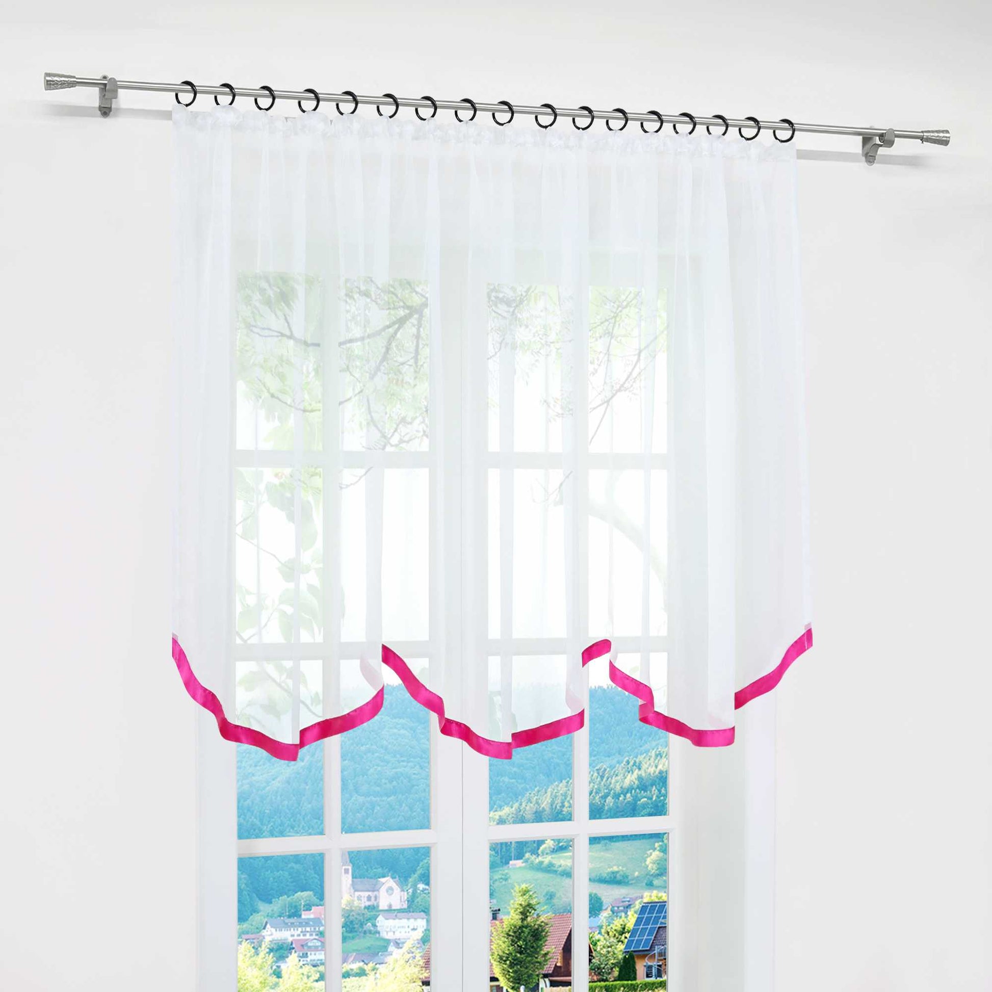 Multifunktionsgardine aus Polyester transparent Fensterdekoration 1 stück - Joyswahl