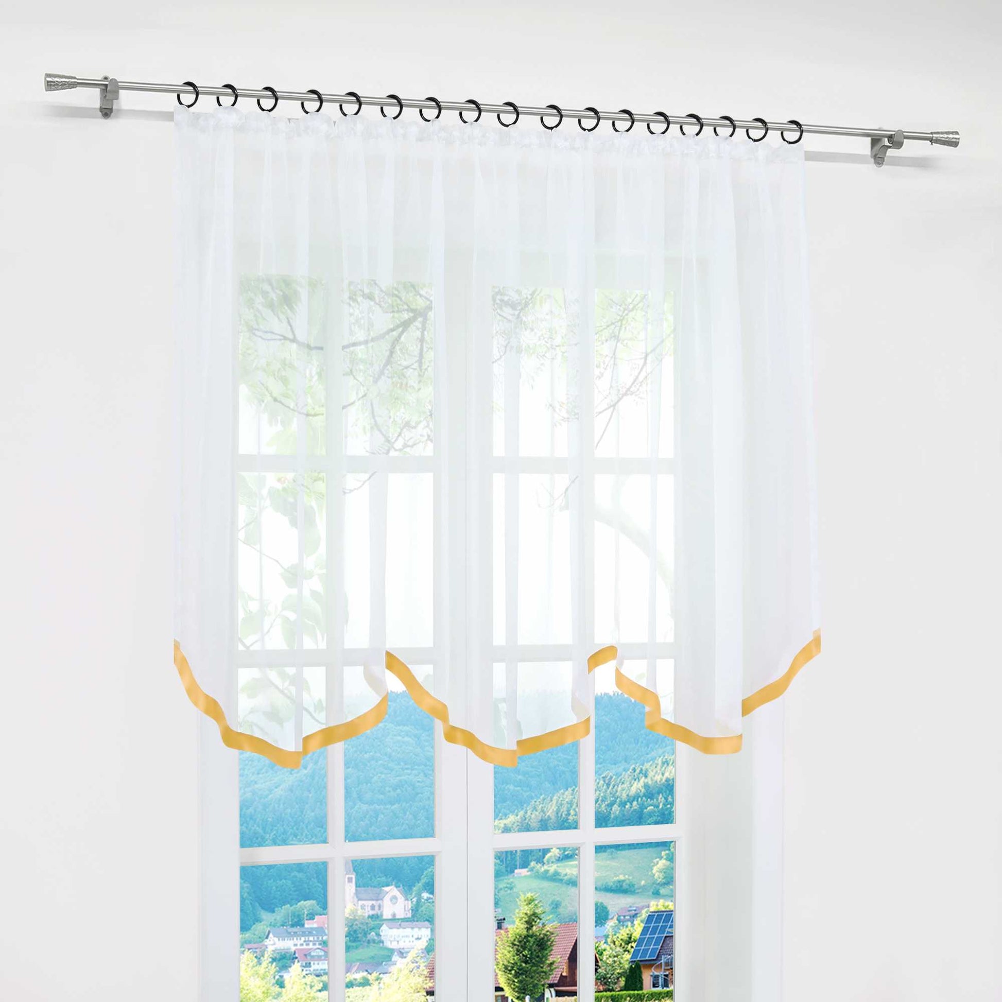 Multifunktionsgardine aus Polyester transparent Fensterdekoration 1 stück - Joyswahl