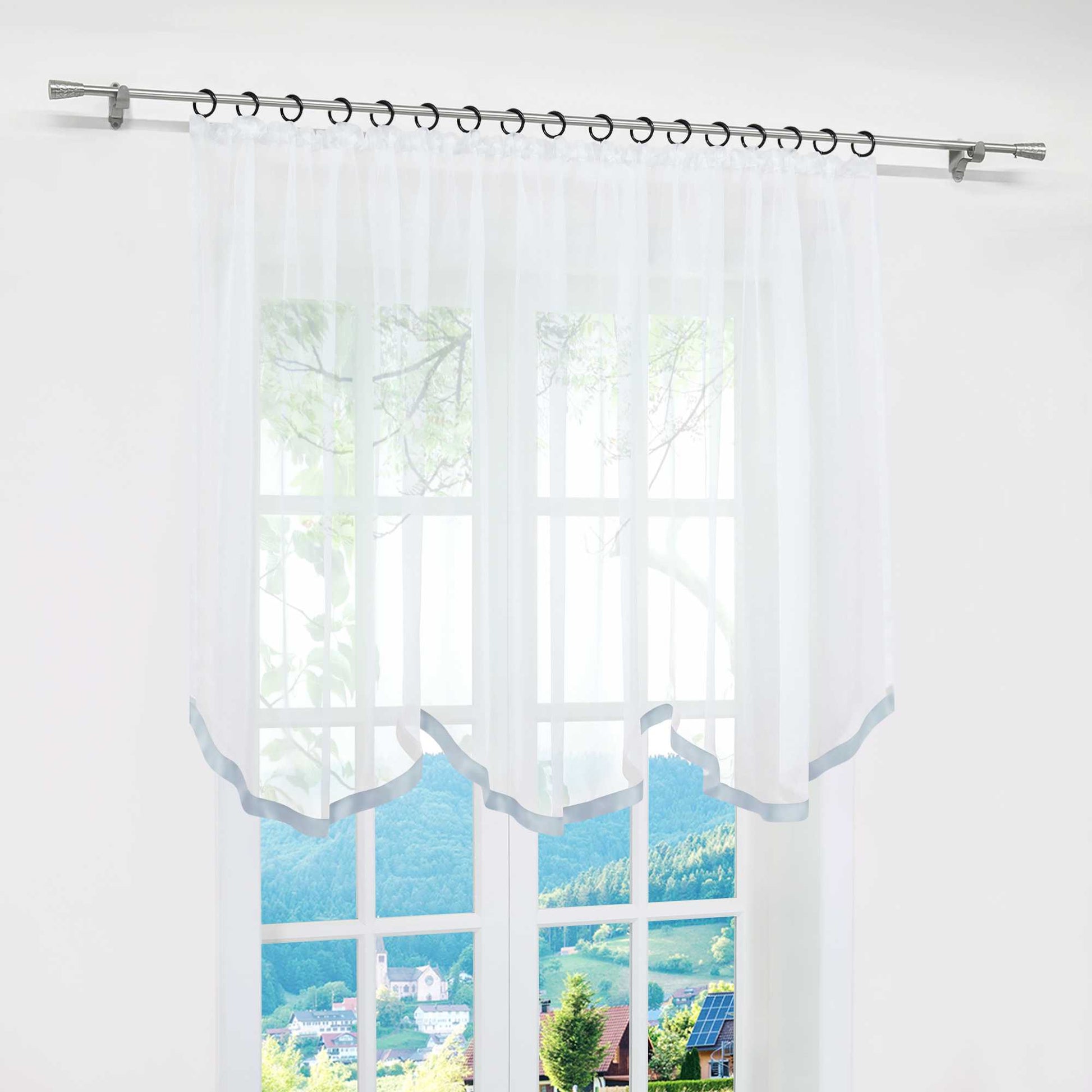 Multifunktionsgardine aus Polyester transparent Fensterdekoration 1 stück - Joyswahl