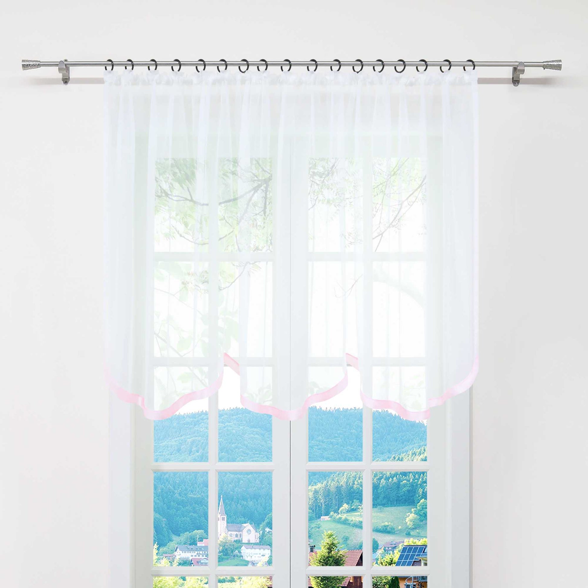 Multifunktionsgardine aus Polyester transparent Fensterdekoration 1 stück - Joyswahl