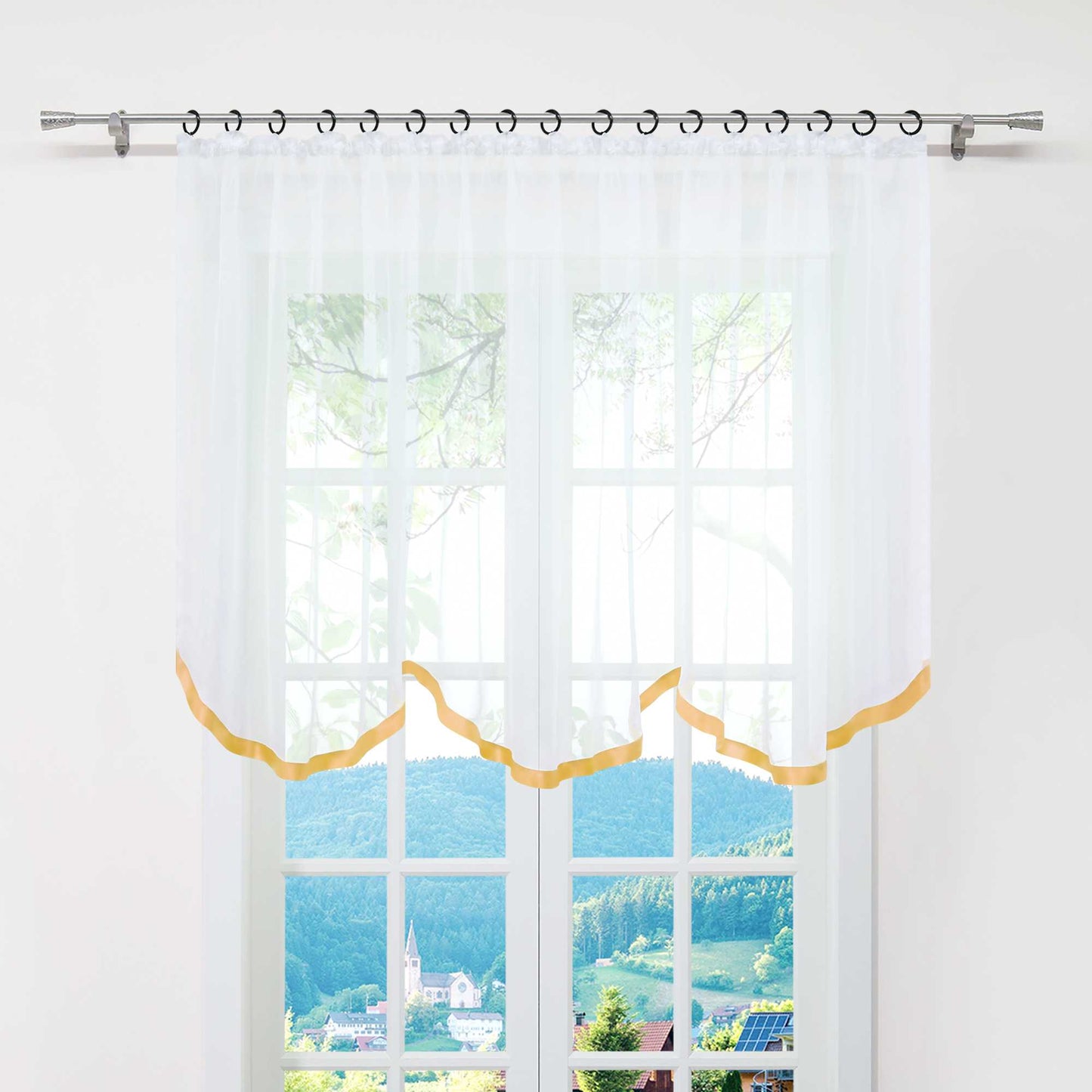 Multifunktionsgardine aus Polyester transparent Fensterdekoration 1 stück - Joyswahl