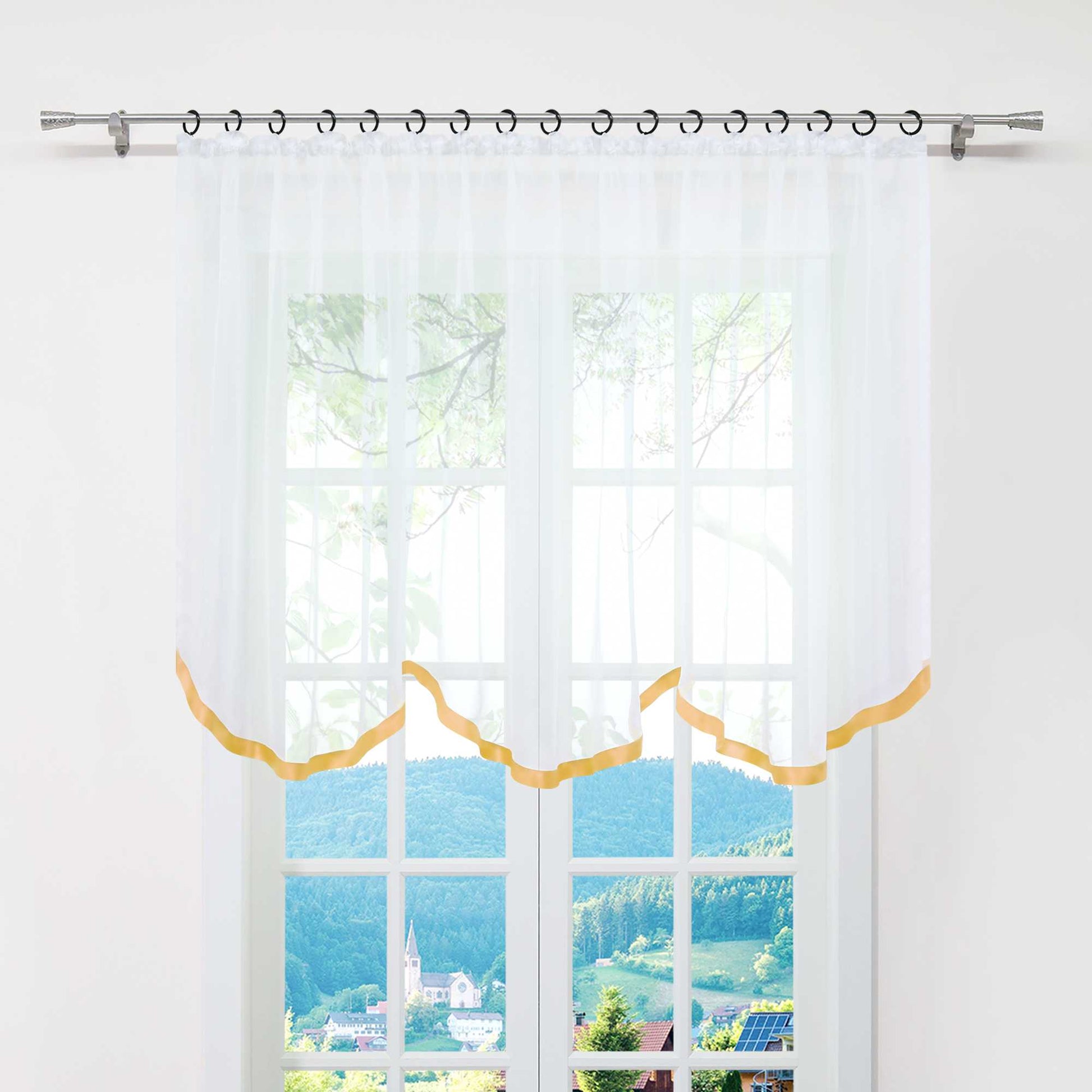 Multifunktionsgardine aus Polyester transparent Fensterdekoration 1 stück - Joyswahl