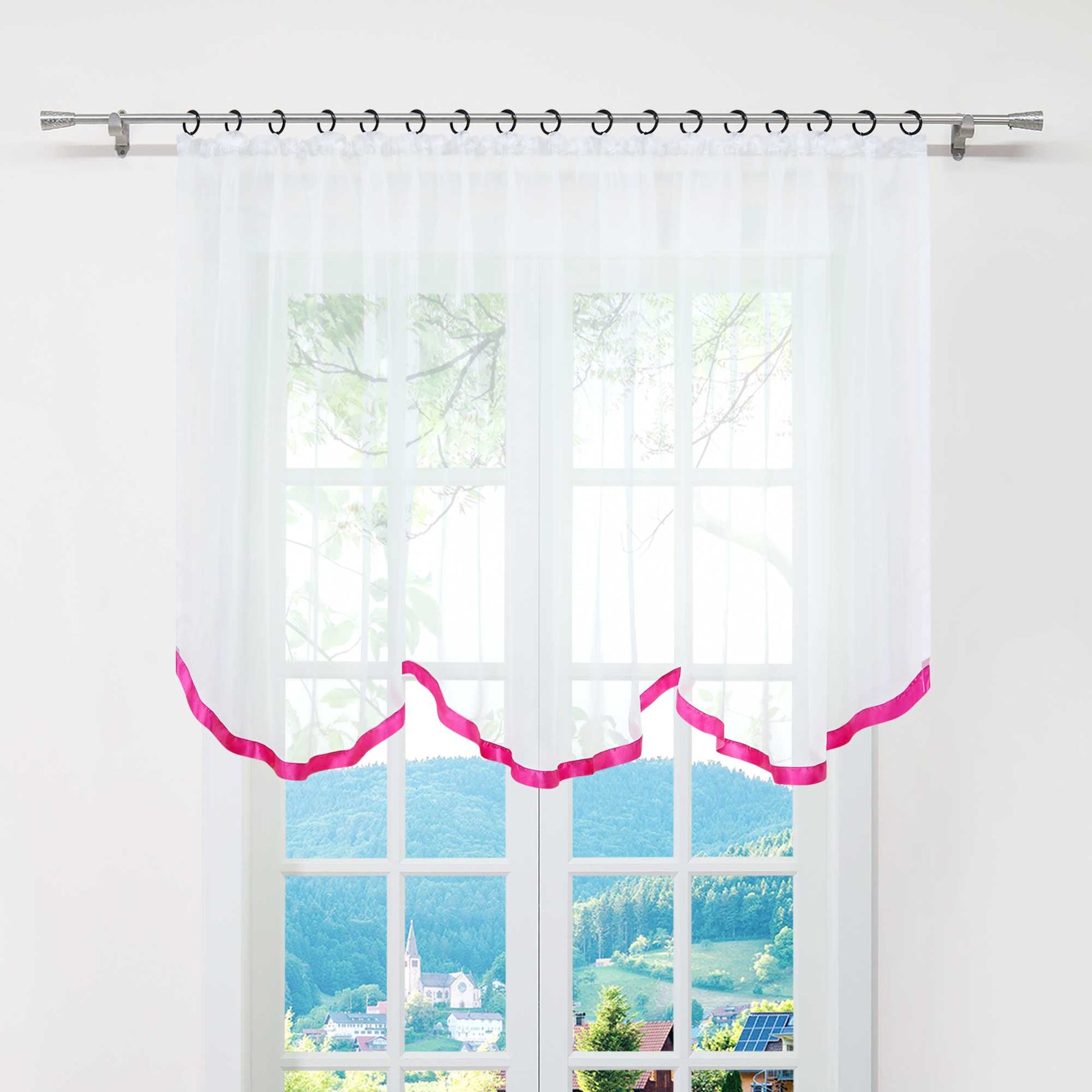 Multifunktionsgardine aus Polyester transparent Fensterdekoration 1 stück - Joyswahl