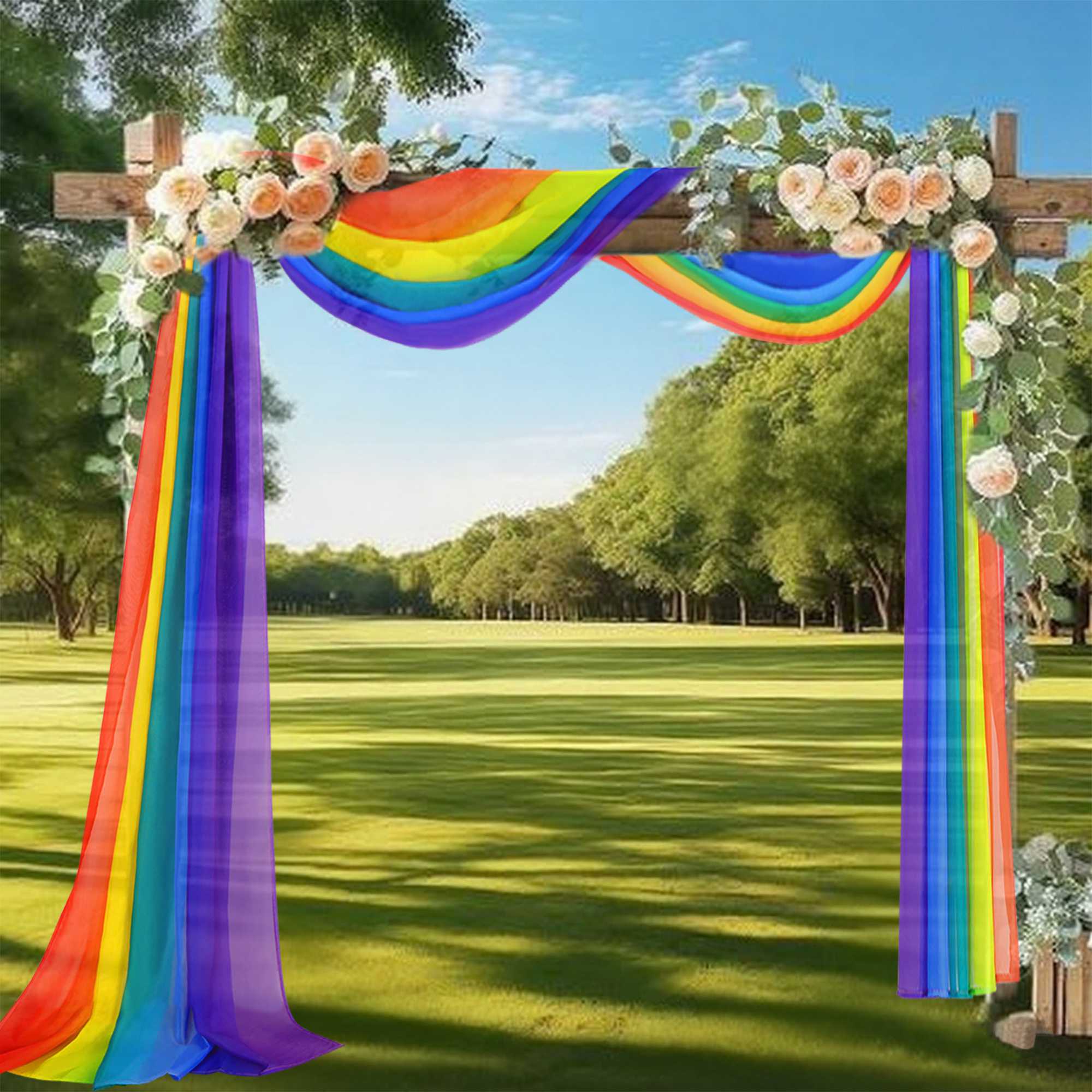 Voilevorhang in Regenbogenfarben
