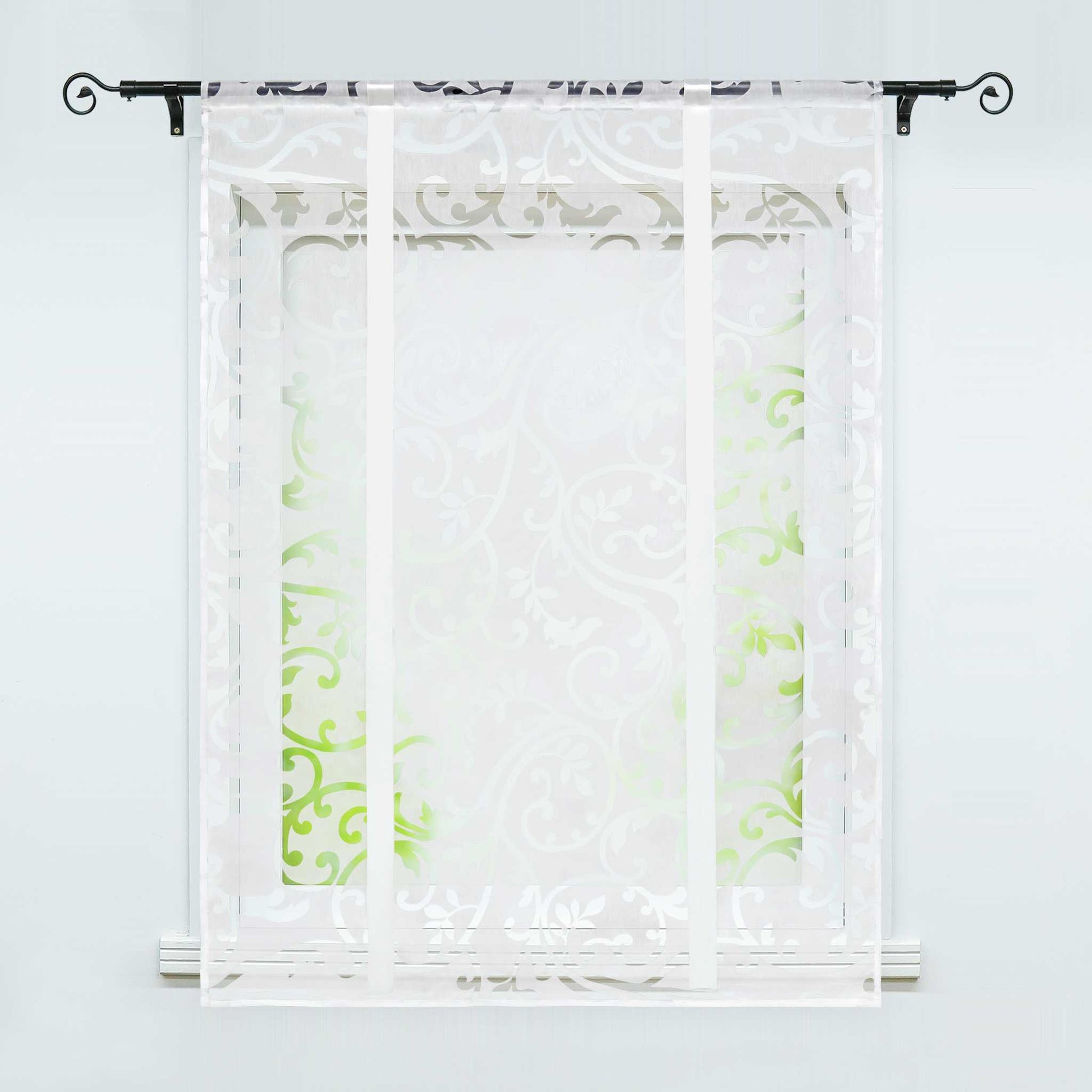 Raffrollo durch Tunnelzug romantische Rollo mit floralem Muster transparentes Vorhang für Wohnzimmerfenster 1 Stück - Joyswahl